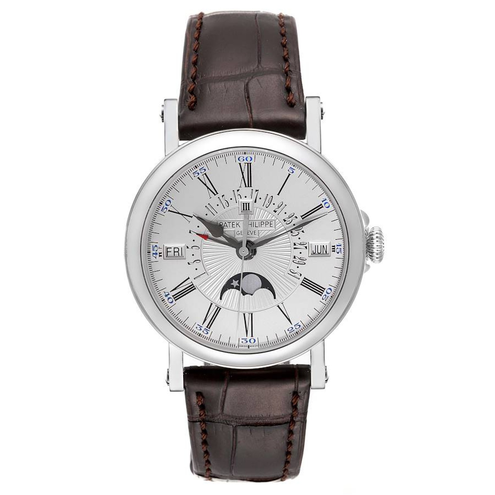 Patek Philippe Perpetual Calendar White Gold Mens Watch 5159