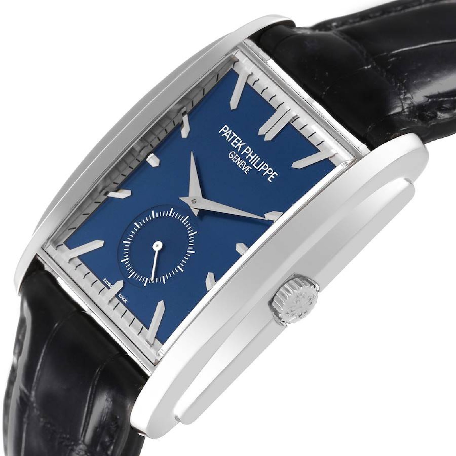 Patek Philippe Gondolo Small Seconds White Gold Blue Dial Mens Watch 5124