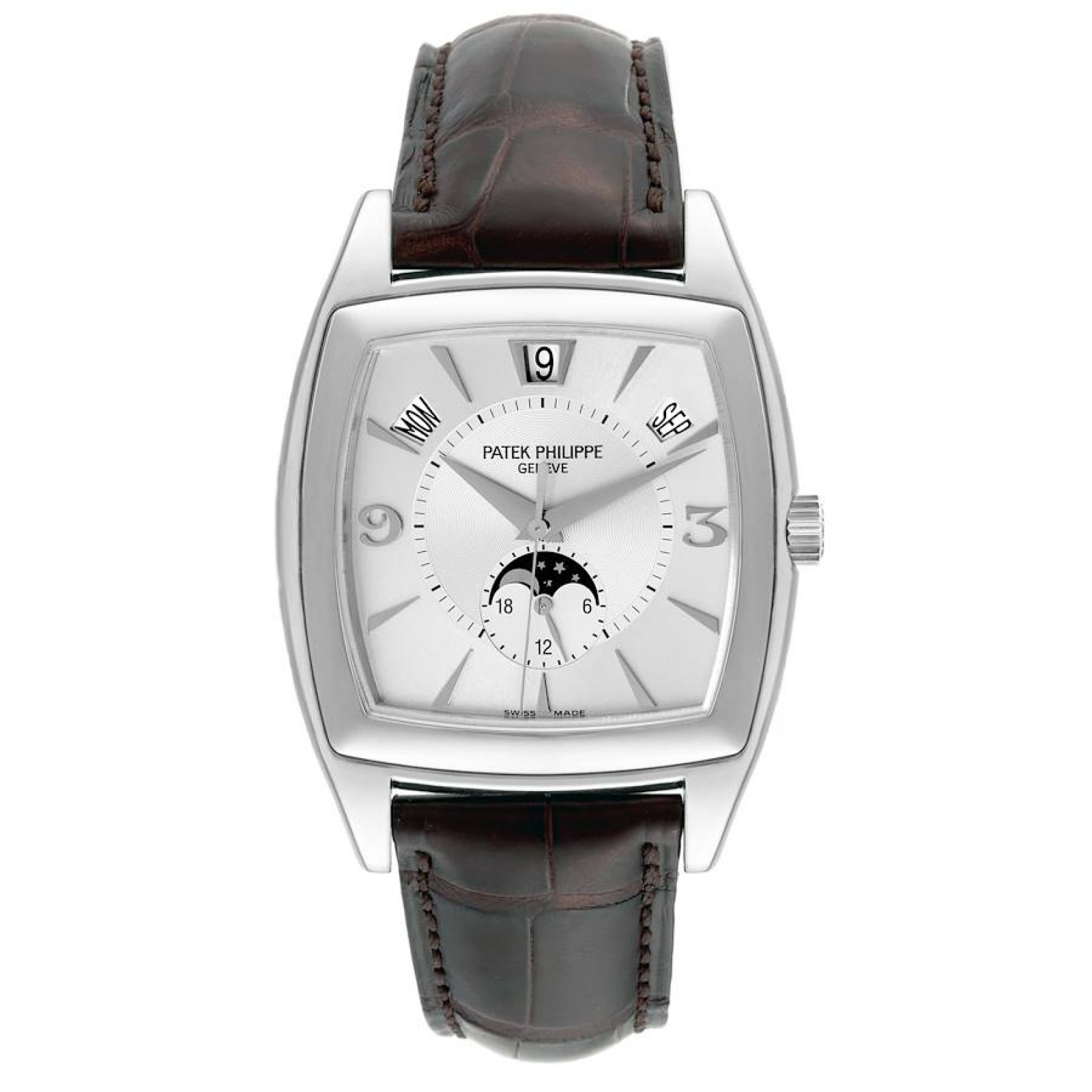 Patek Philippe Gondolo Annual Calendar Moonphase White Gold Mens Watch 5135