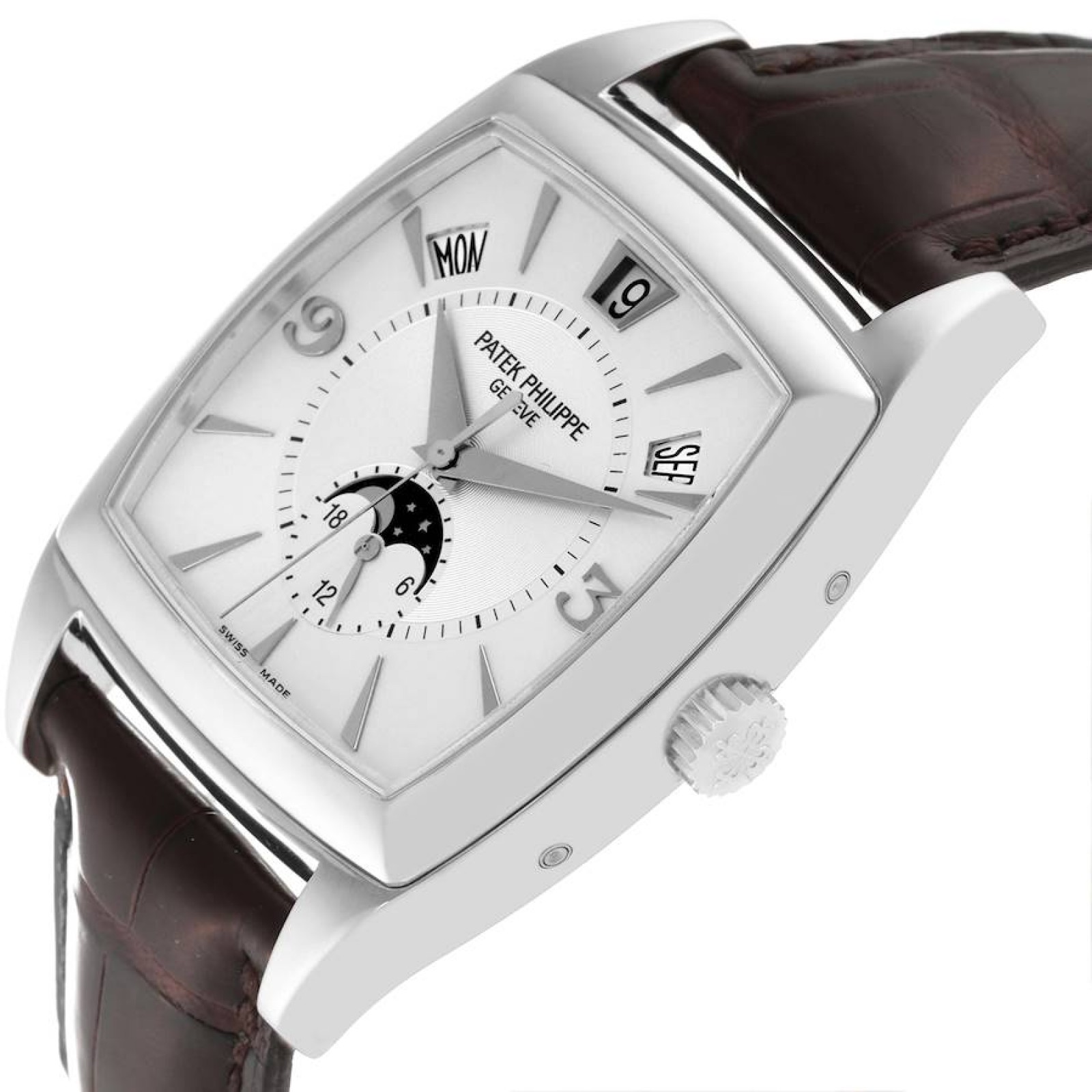 Patek Philippe Gondolo Annual Calendar Moonphase White Gold Mens Watch 5135