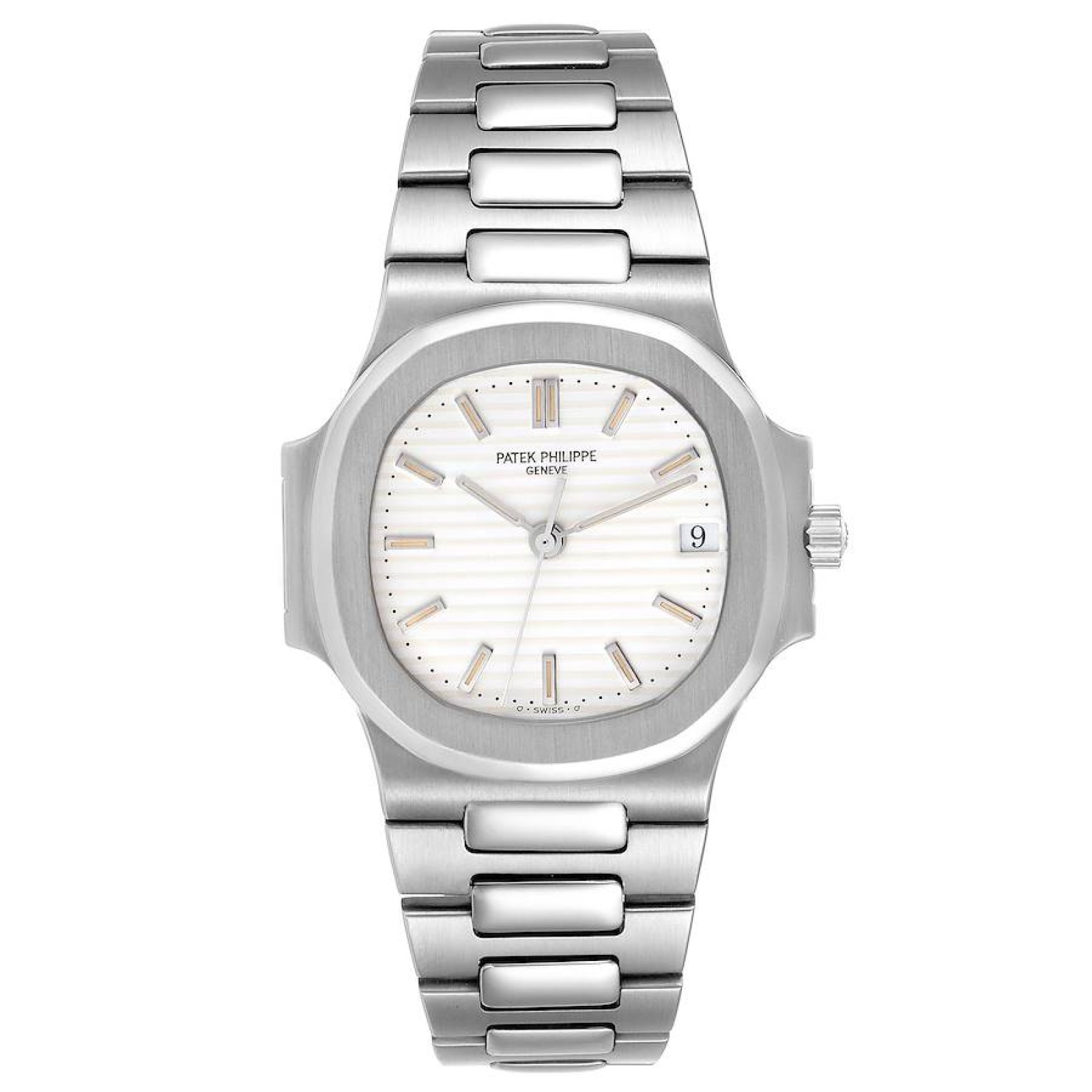 Patek Philippe Nautilus White Dial Automatic Steel Mens Watch 3800