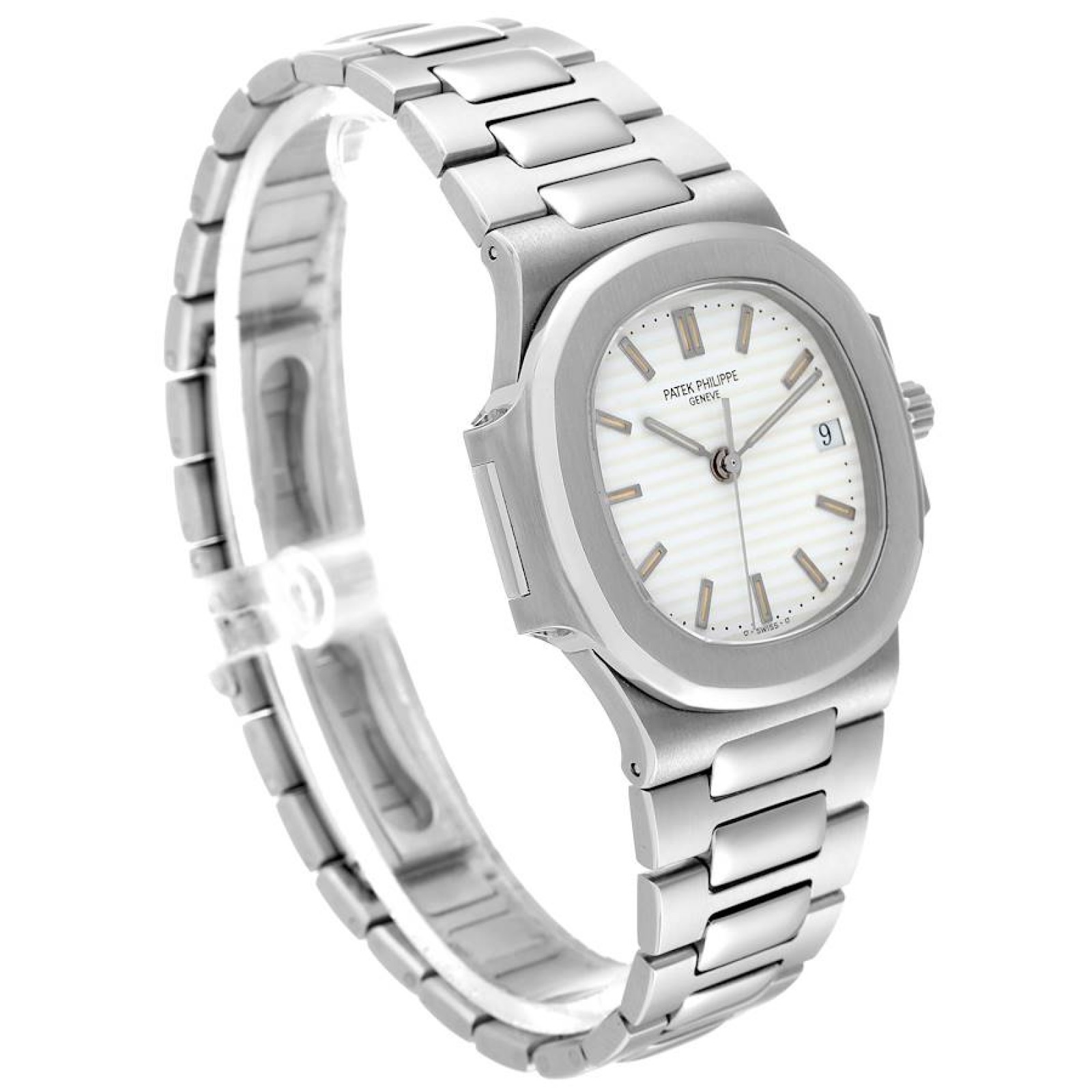 Patek Philippe Nautilus White Dial Automatic Steel Mens Watch 3800