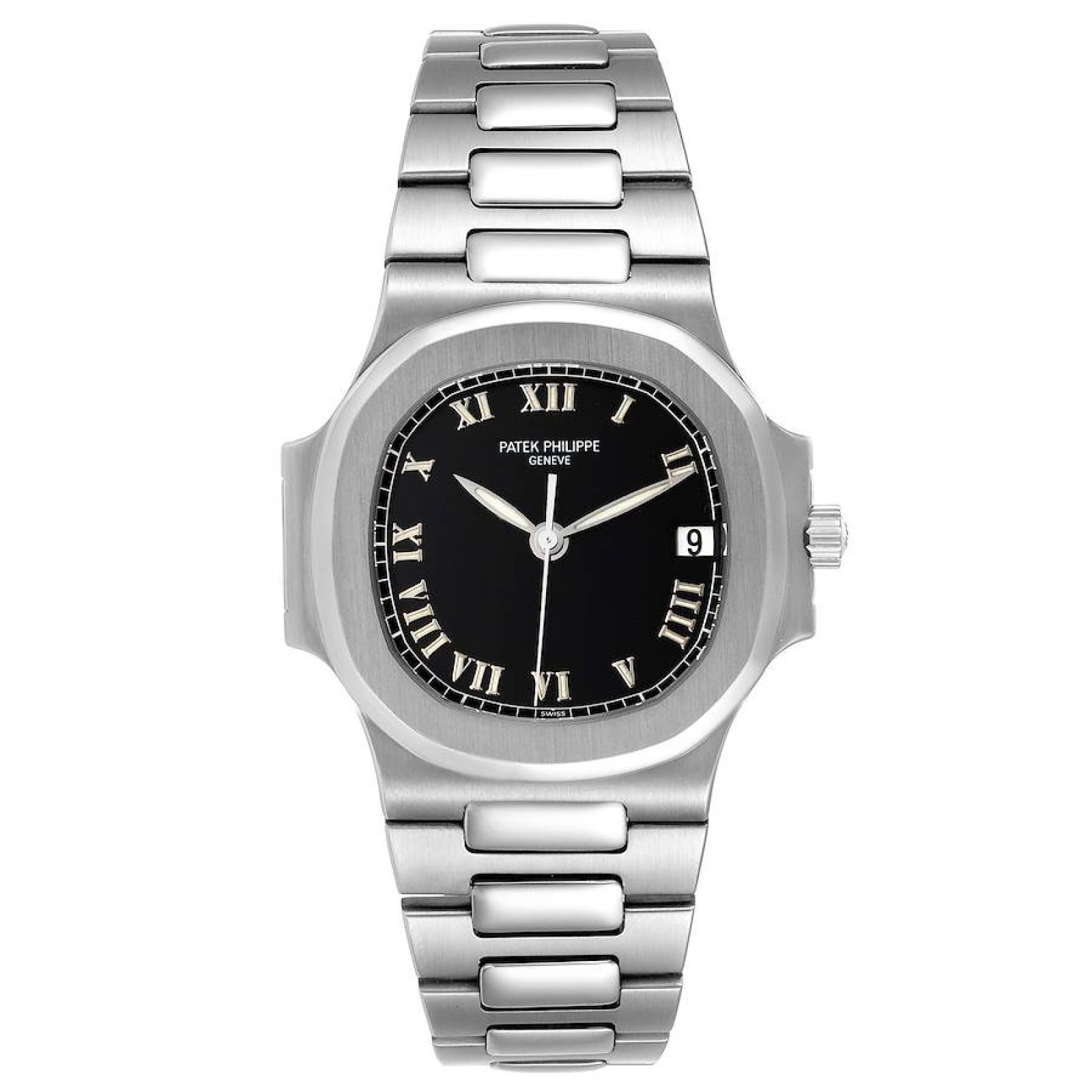 Patek Philippe Nautilus Black Dial Automatic Steel Mens Watch 3800