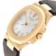 Patek Philippe Nautilus 18K Yellow Gold Brown Strap Mens Watch 5711