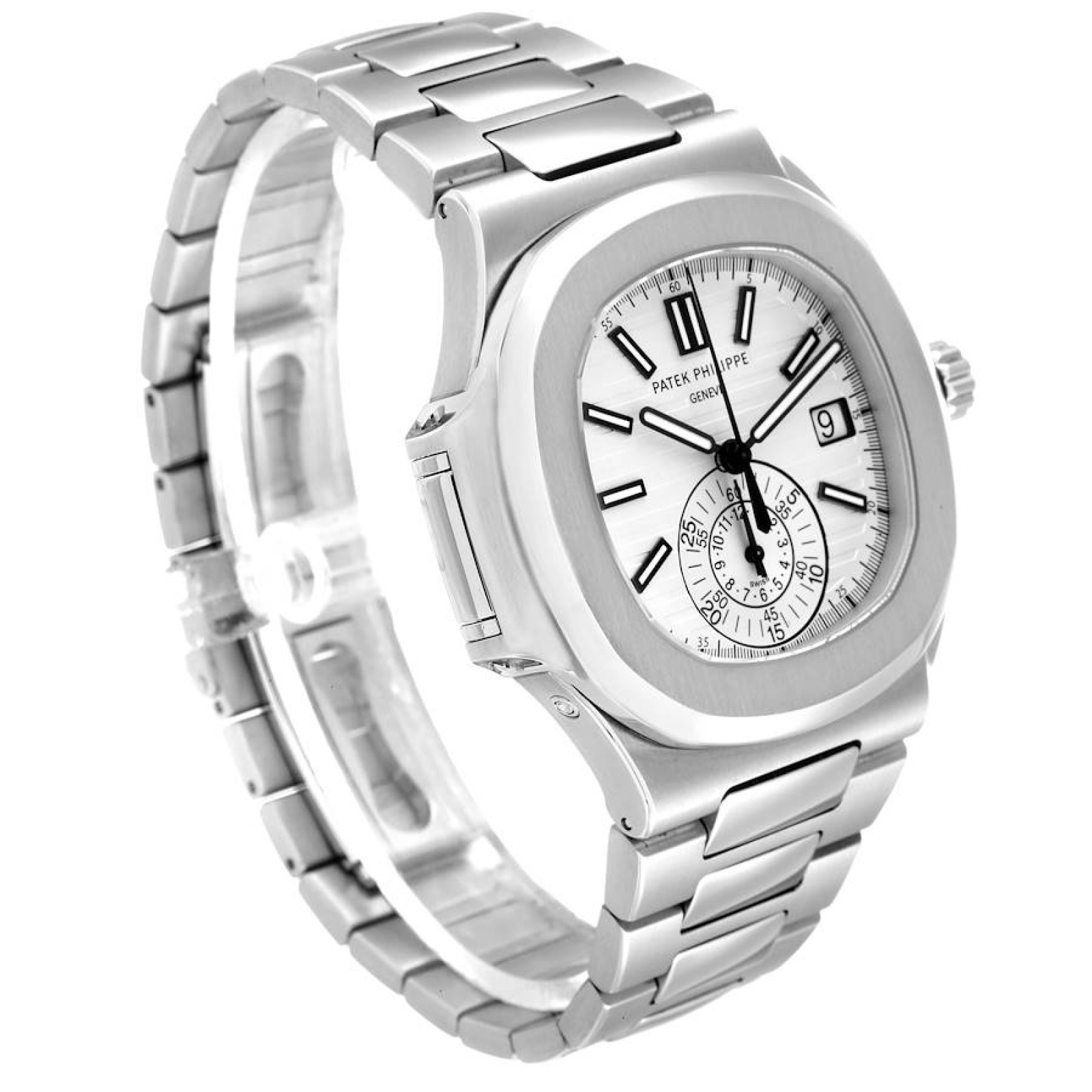 Patek Philippe Nautilus White Dial Steel Mens Watch 5980