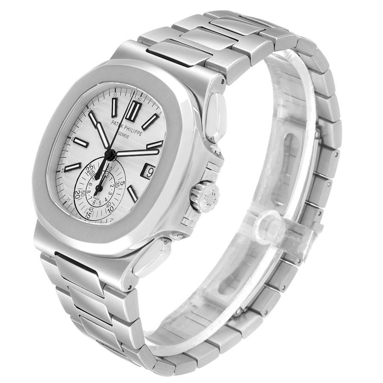 Patek Philippe Nautilus White Dial Steel Mens Watch 5980