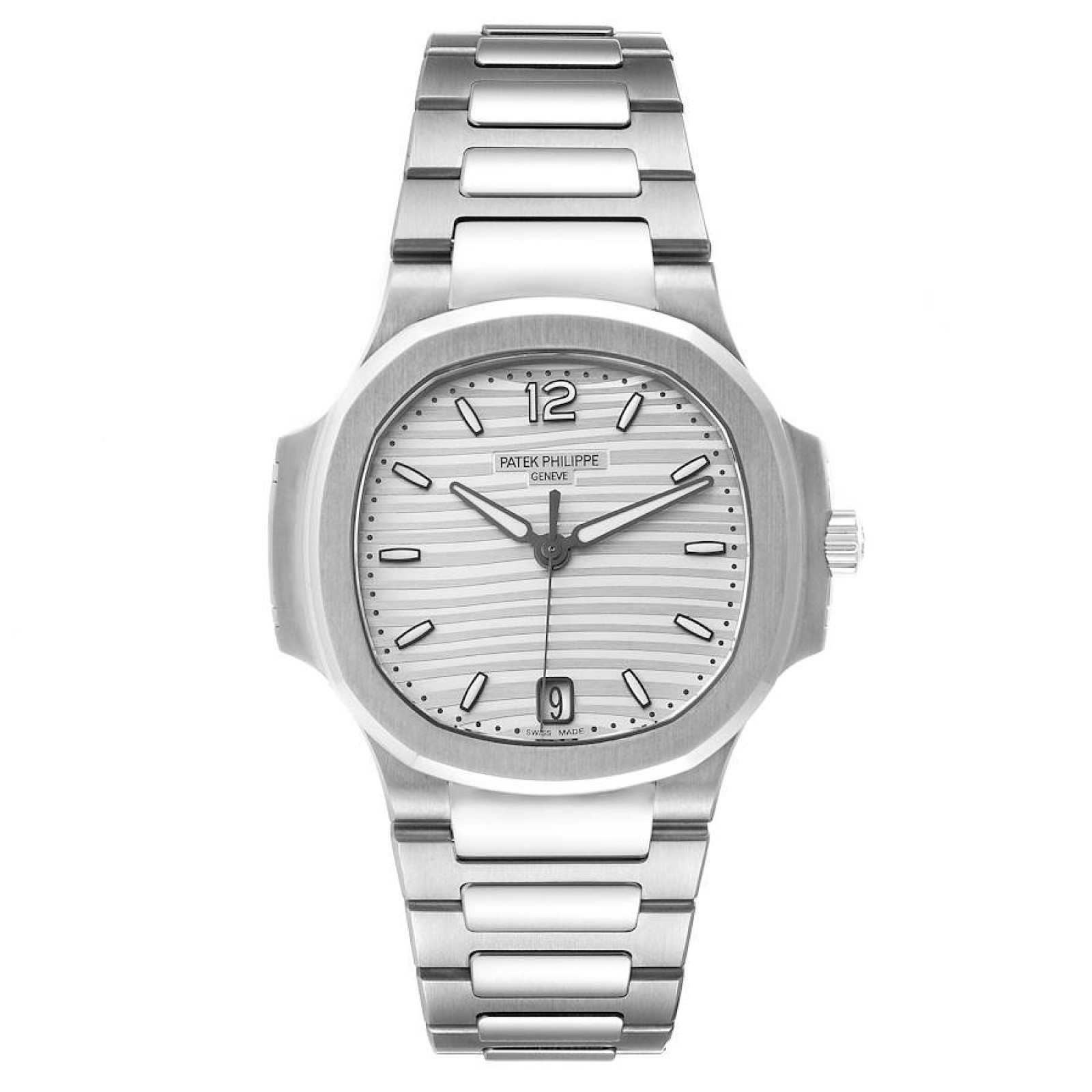 Patek Philippe Nautilus Silver Dial Steel Mens Watch 7118