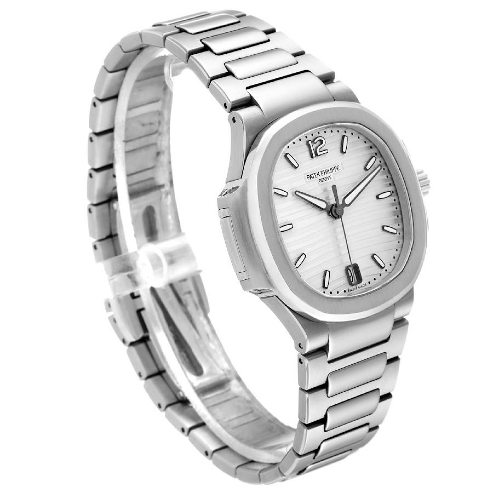 Patek Philippe Nautilus Silver Dial Steel Mens Watch 7118