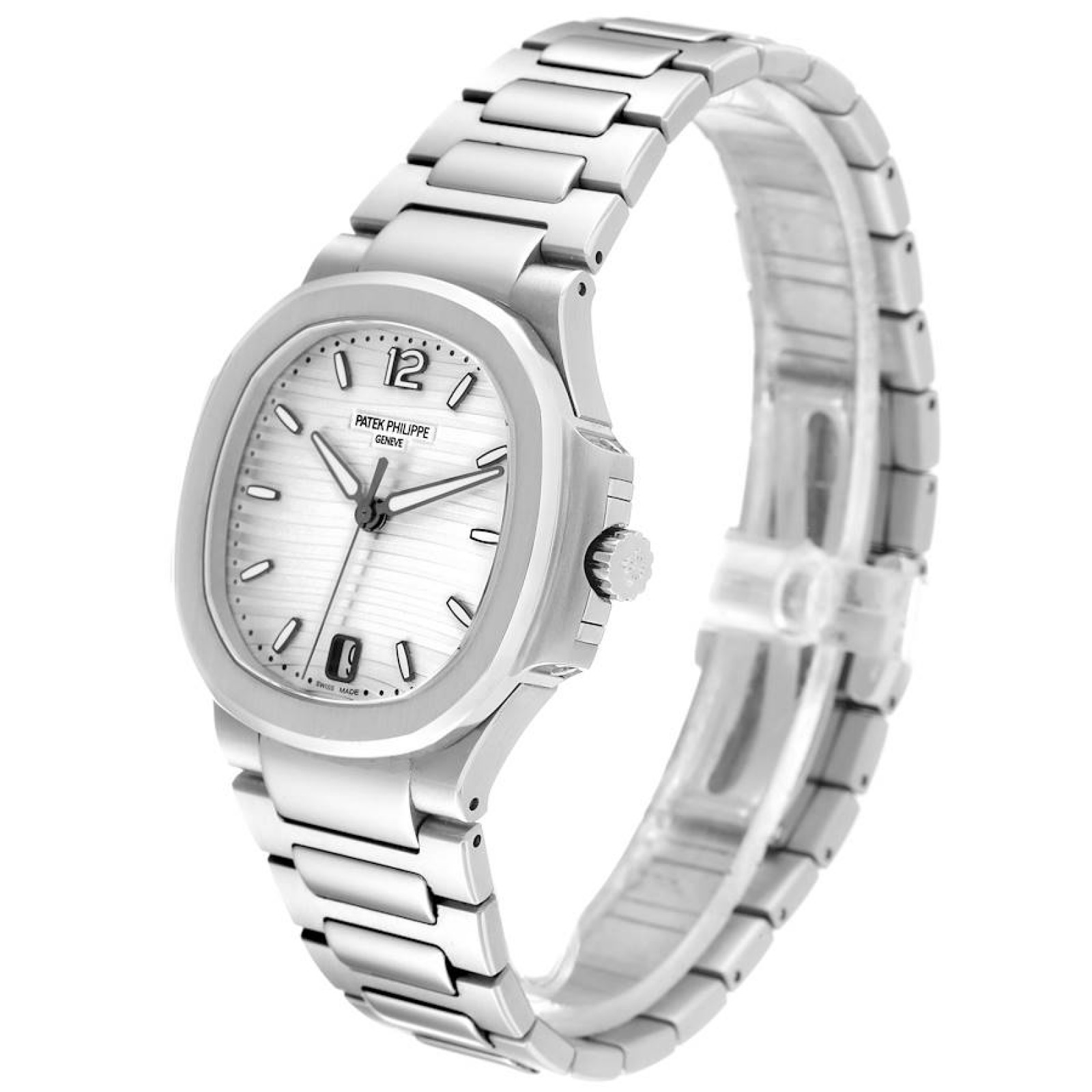 Patek Philippe Nautilus Silver Dial Steel Mens Watch 7118