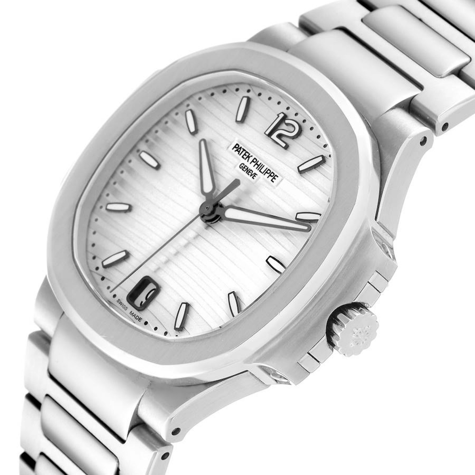 Patek Philippe Nautilus Silver Dial Steel Mens Watch 7118