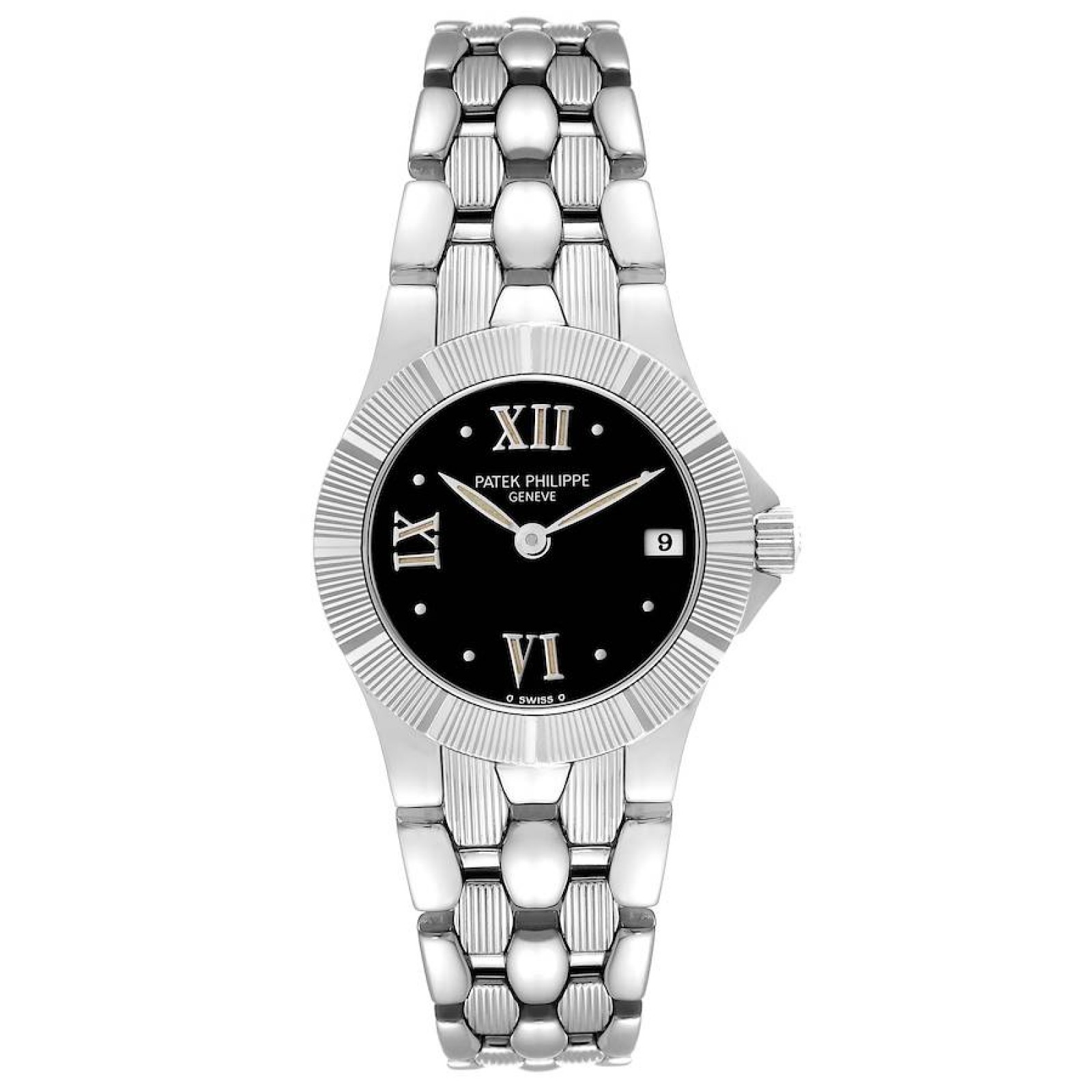 Patek Philippe Neptune Steel Black Dial Ladies Watch 4880