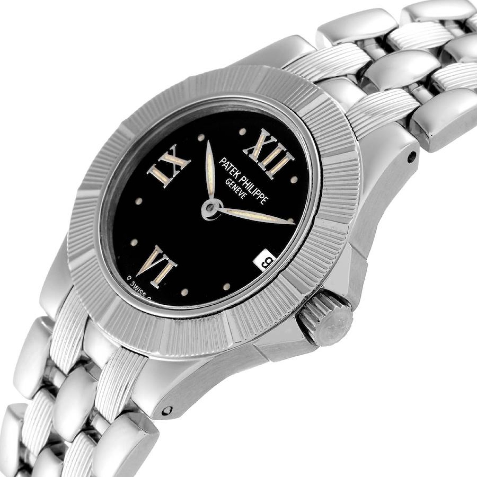 Patek Philippe Neptune Steel Black Dial Ladies Watch 4880