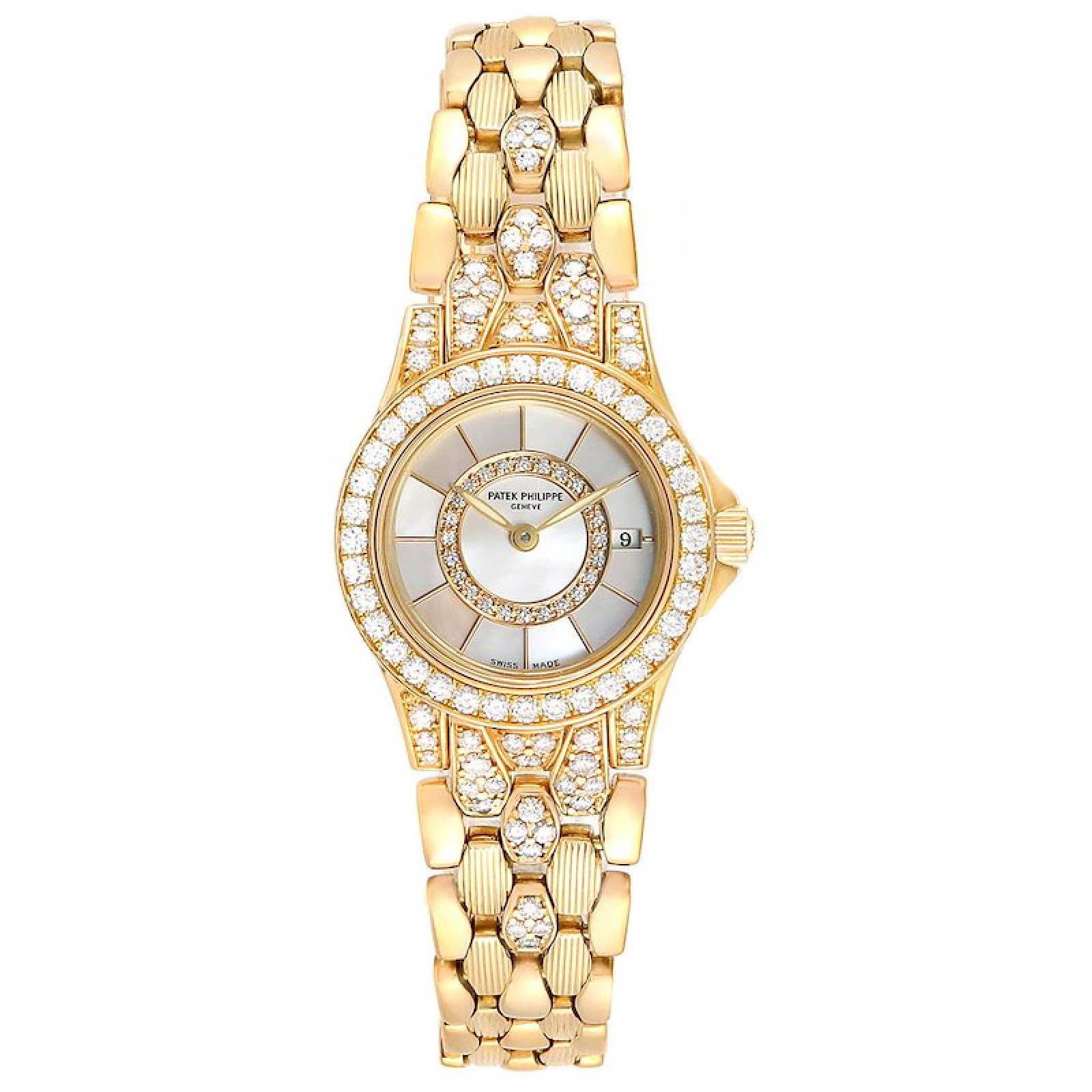 Patek Philippe Neptune Yellow Gold Diamond Ladies Watch 4881-120