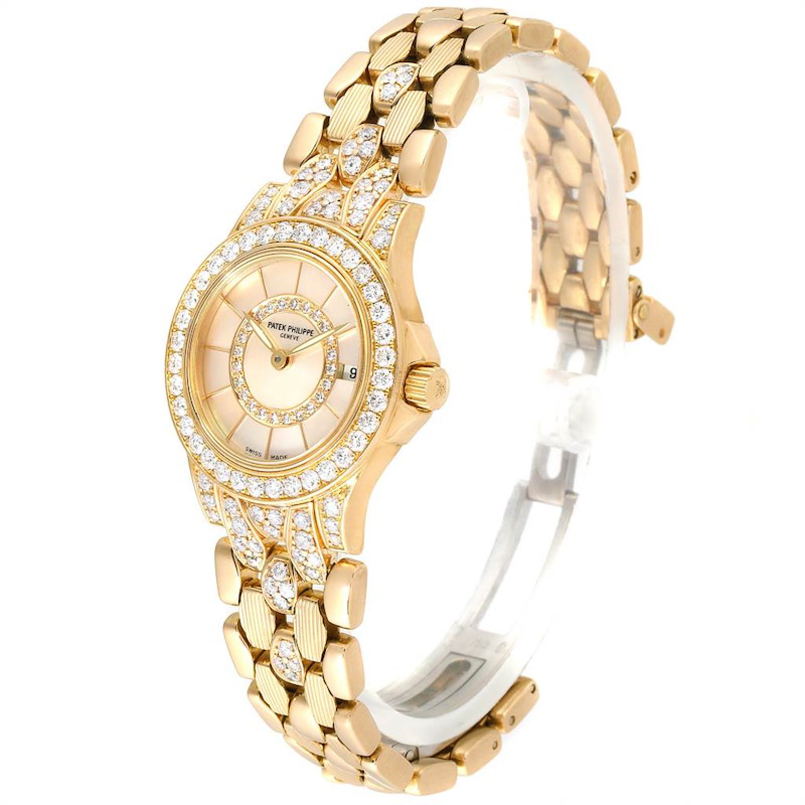 Patek Philippe Neptune Yellow Gold Diamond Ladies Watch 4881-120