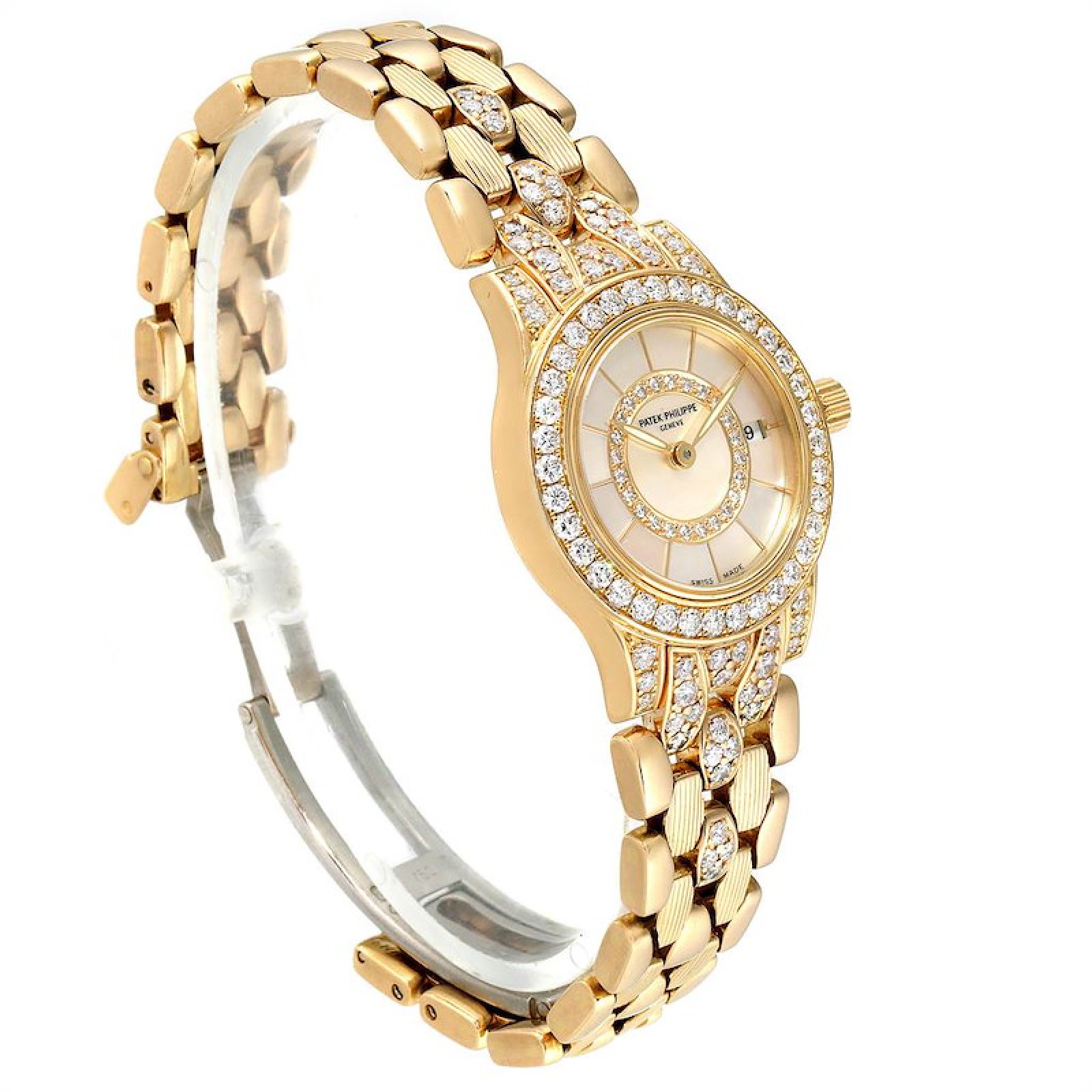 Patek Philippe Neptune Yellow Gold Diamond Ladies Watch 4881-120