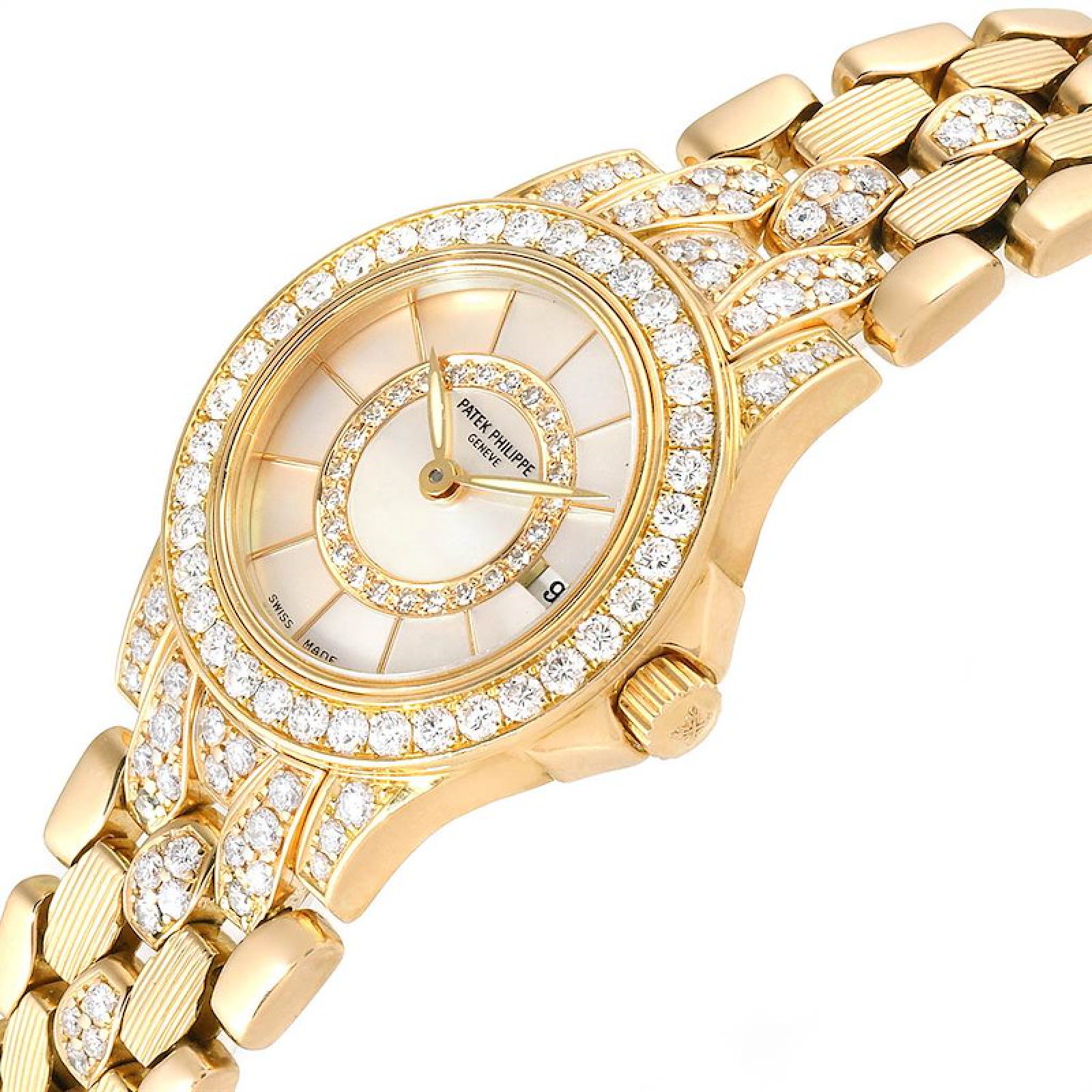 Patek Philippe Neptune Yellow Gold Diamond Ladies Watch 4881-120