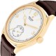 Rolex 1908 Yellow Gold Intense White Dial Brown Strap Mens Watch 52508