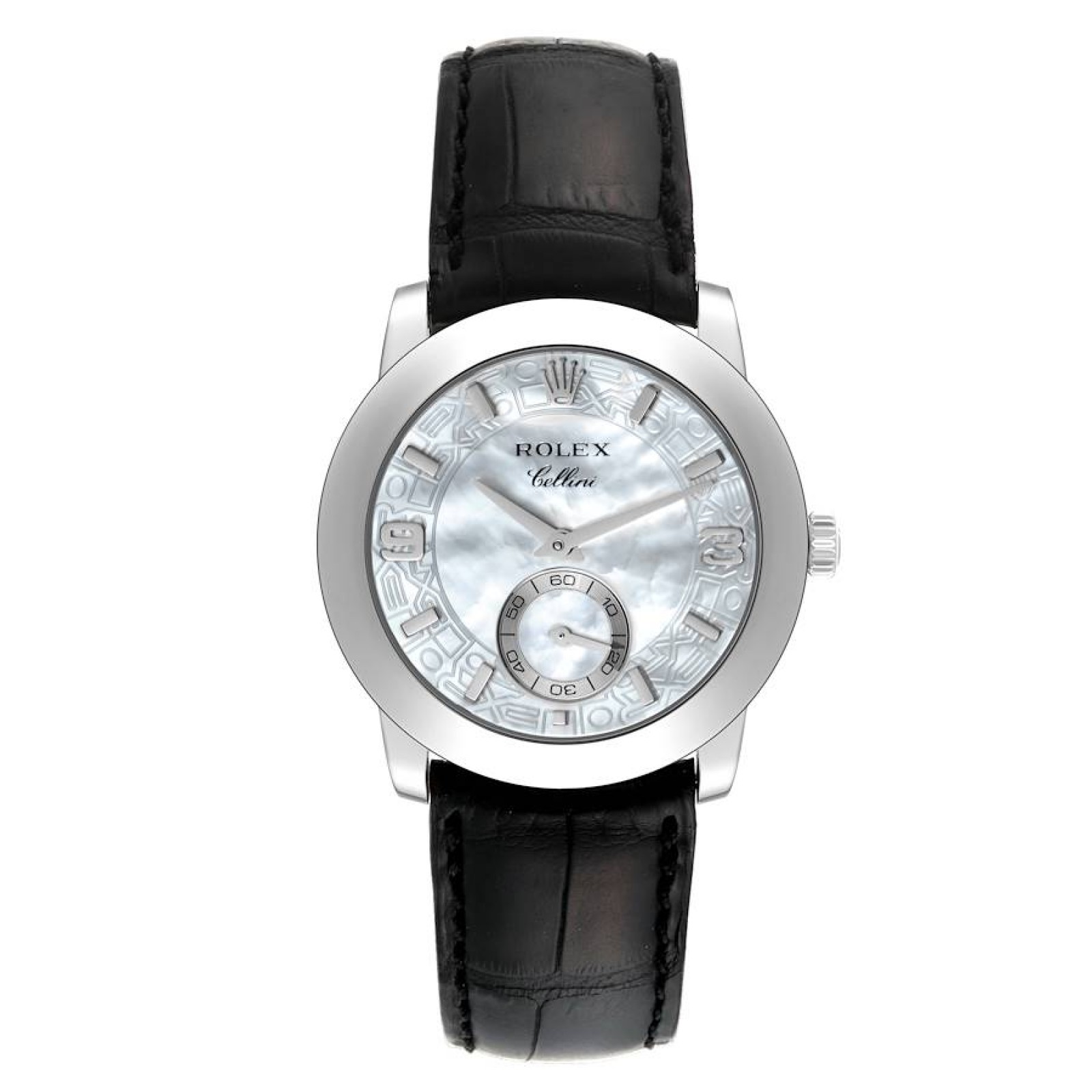 Rolex Cellini Cellinium Platinum Mother of Pearl Dial Mens Watch 5240