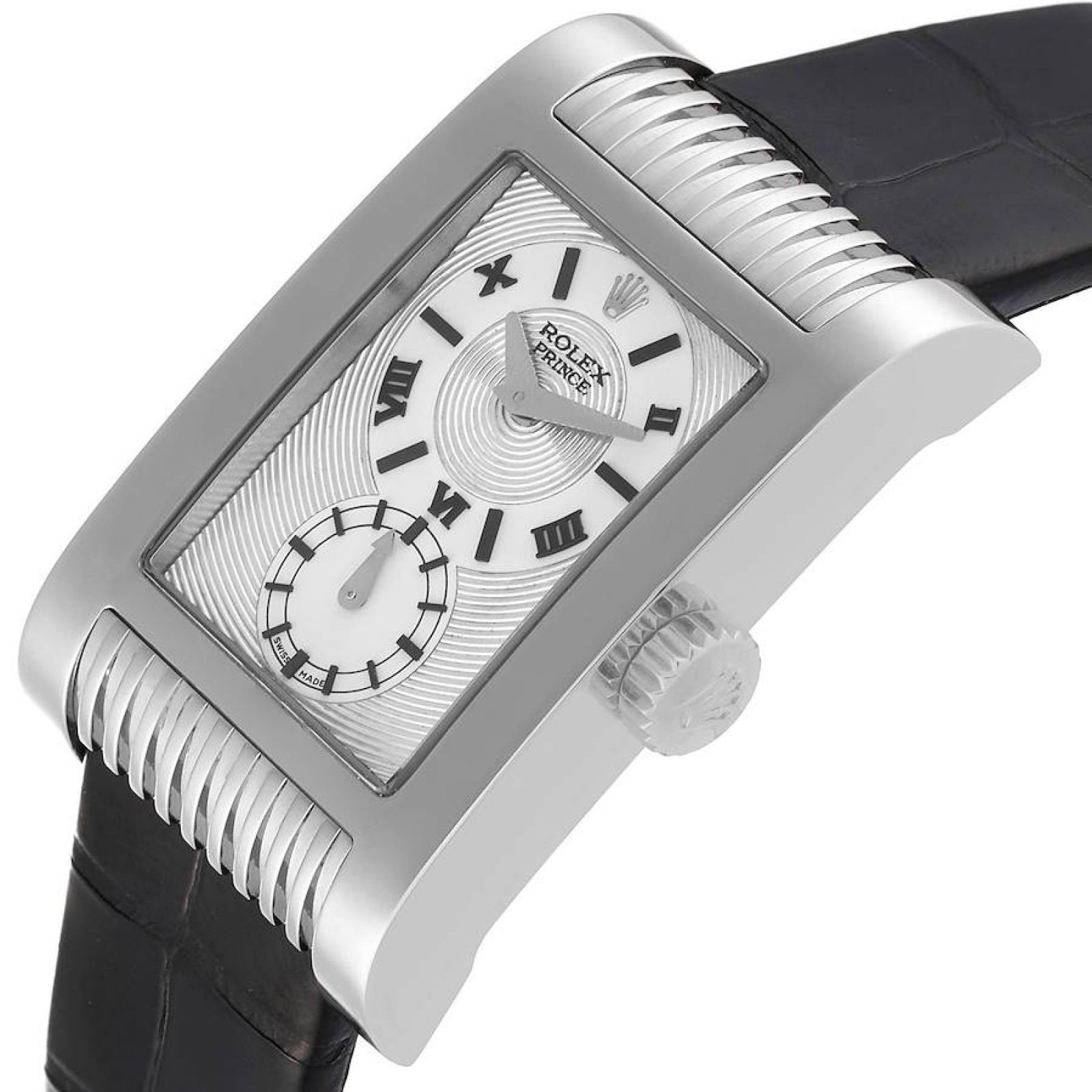 Rolex Cellini Prince White Gold Silver Dial Mens Watch 5441