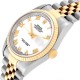 Rolex Datejust White Roman Dial Steel Yellow Gold Mens Watch 16233