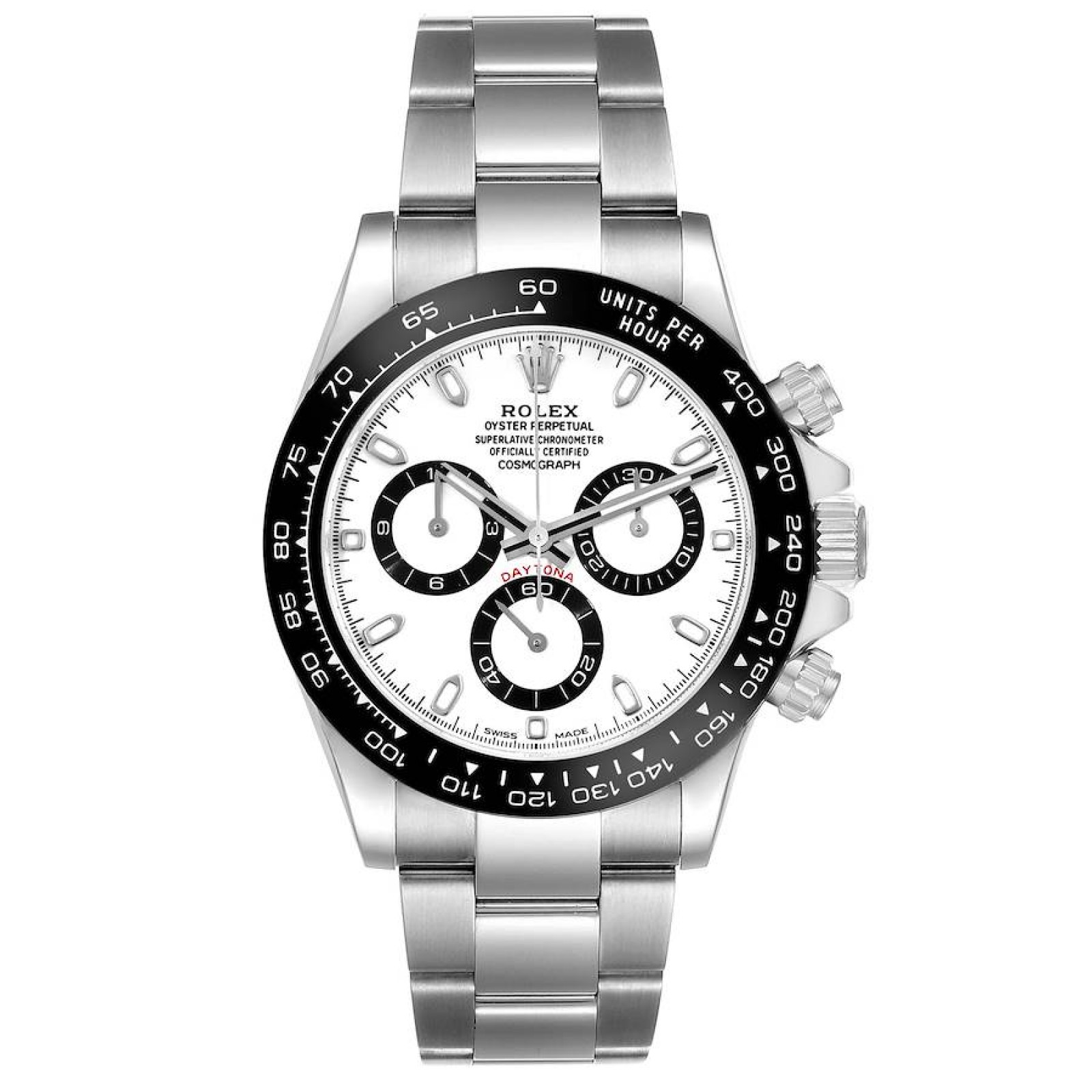 Rolex Daytona Ceramic Bezel White Panda Dial Steel Mens Watch 116500