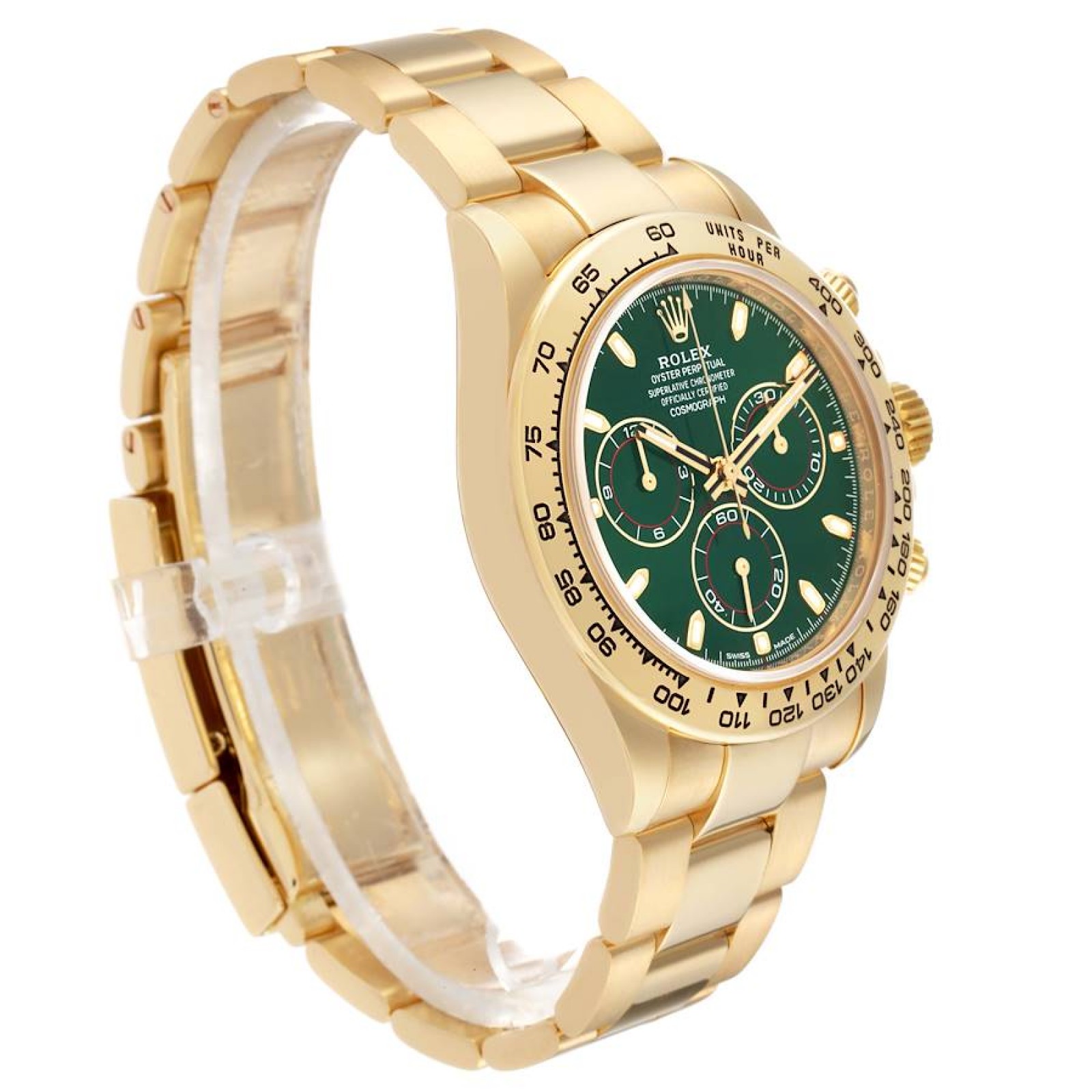 Rolex Daytona Yellow Gold Green Dial Mens Watch 116508