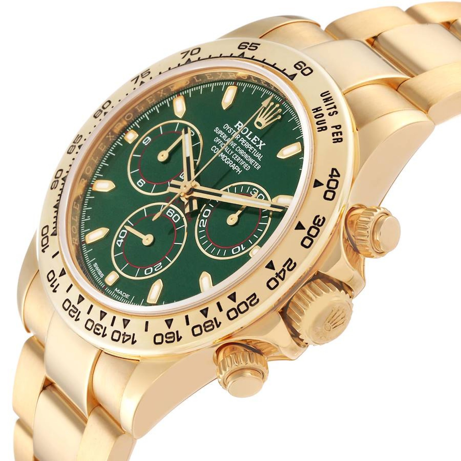 Rolex Daytona Yellow Gold Green Dial Mens Watch 116508