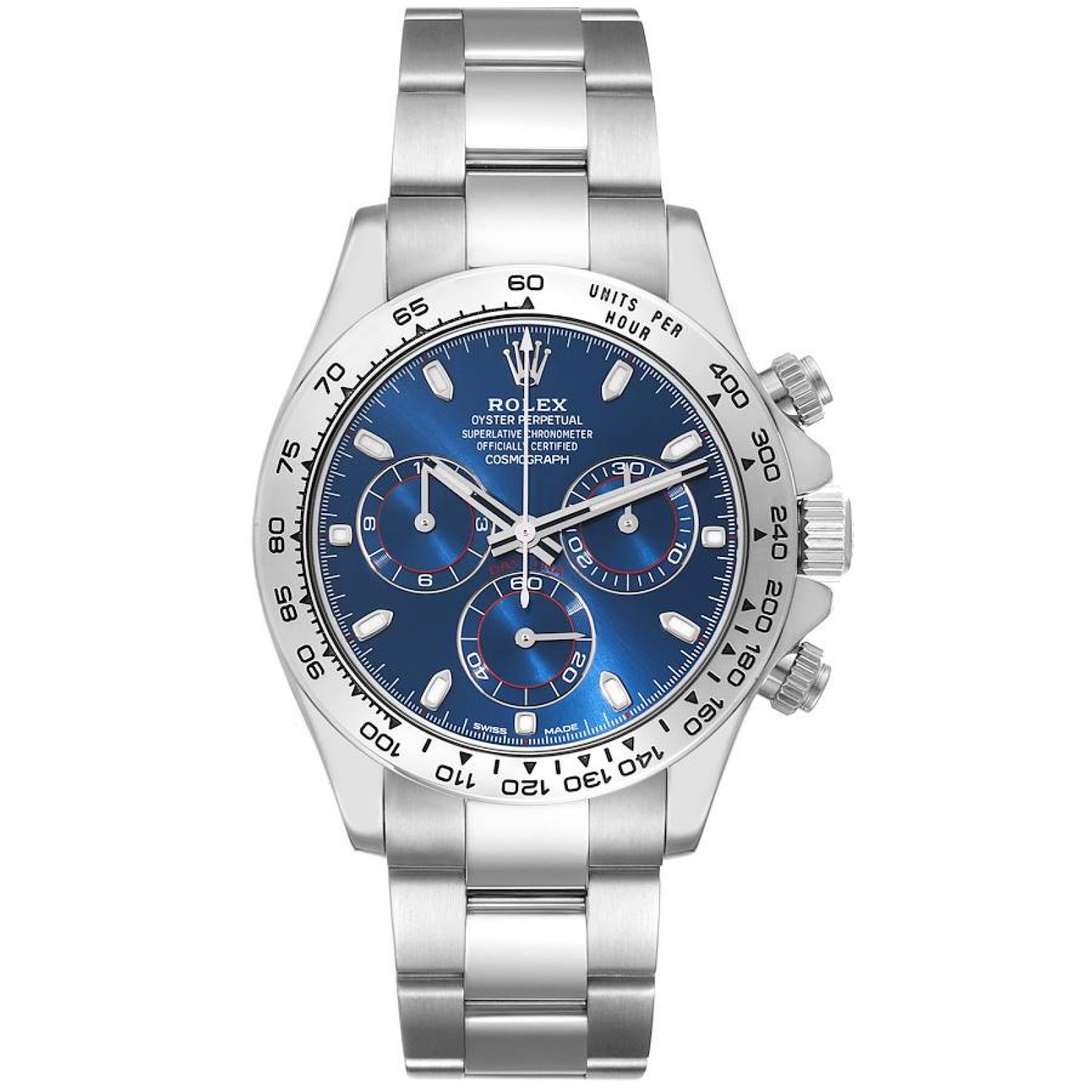 Rolex Daytona Blue Dial White Gold Chronograph Mens Watch 116509