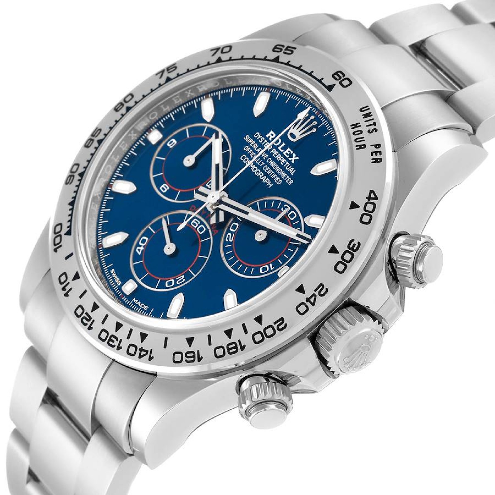 Rolex Daytona Blue Dial White Gold Chronograph Mens Watch 116509