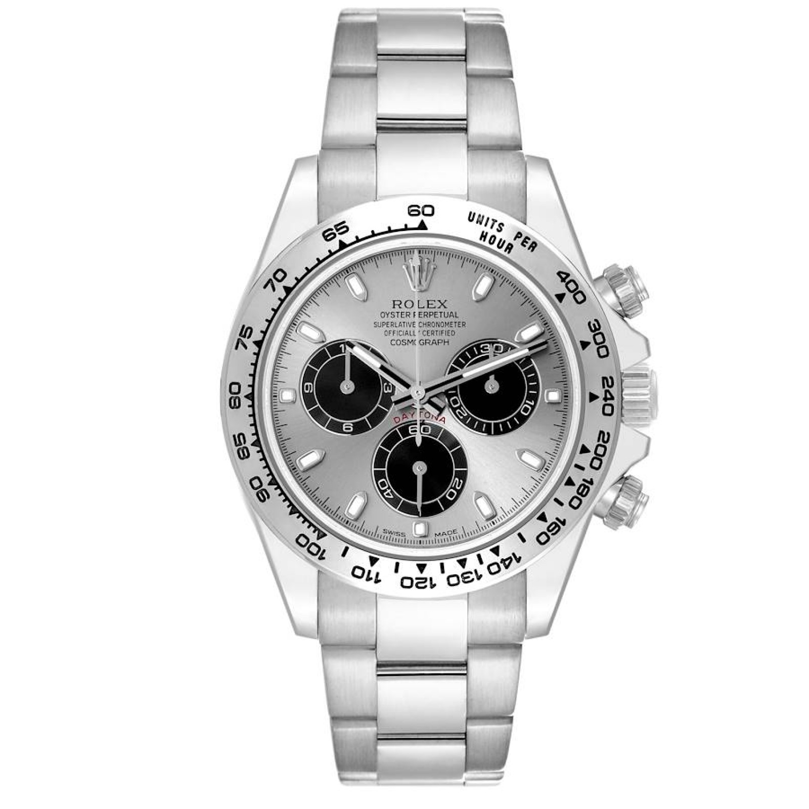 Rolex Daytona White Gold Silver Dial Mens Watch 116509