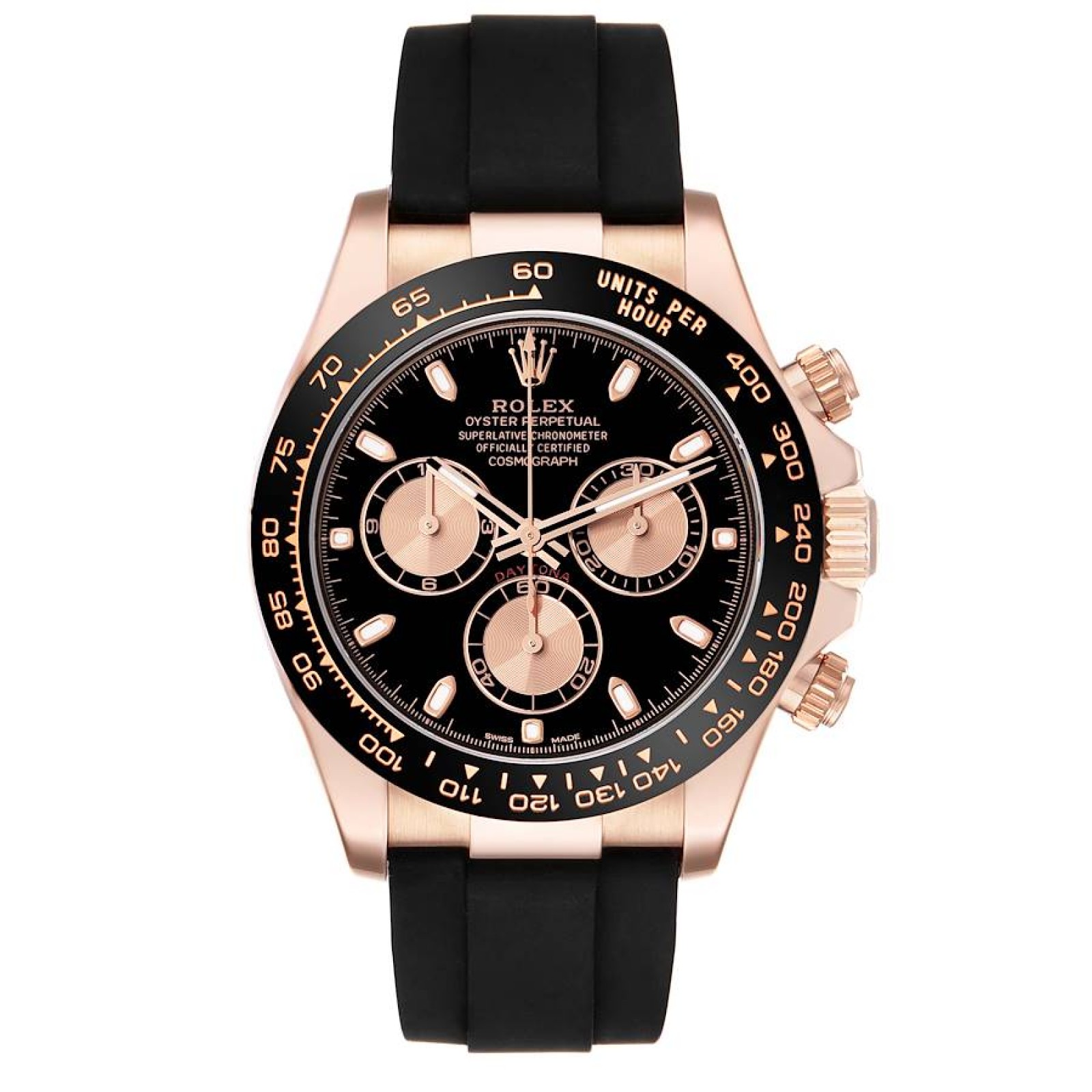 Rolex Daytona Oysterflex Rose Gold Black Dial Mens Watch 116515