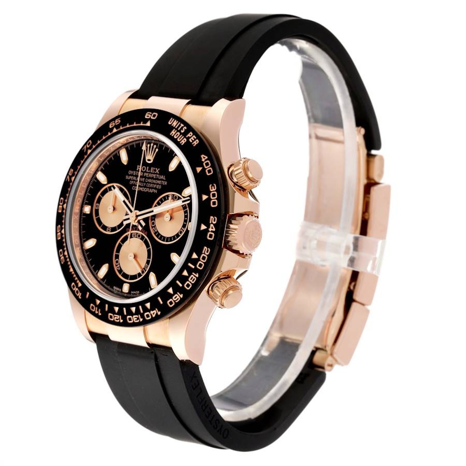 Rolex Daytona Oysterflex Rose Gold Black Dial Mens Watch 116515