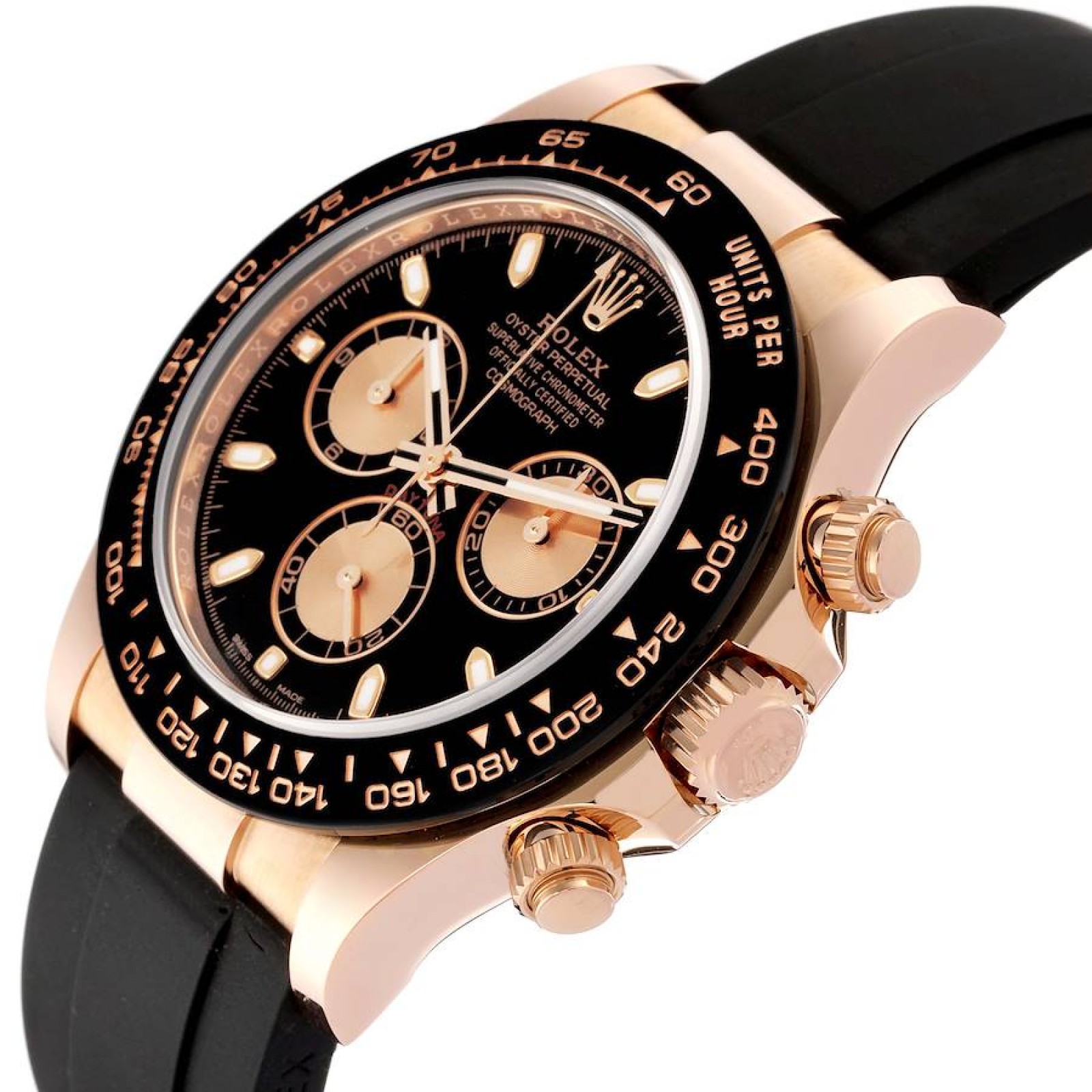 Rolex Daytona Oysterflex Rose Gold Black Dial Mens Watch 116515