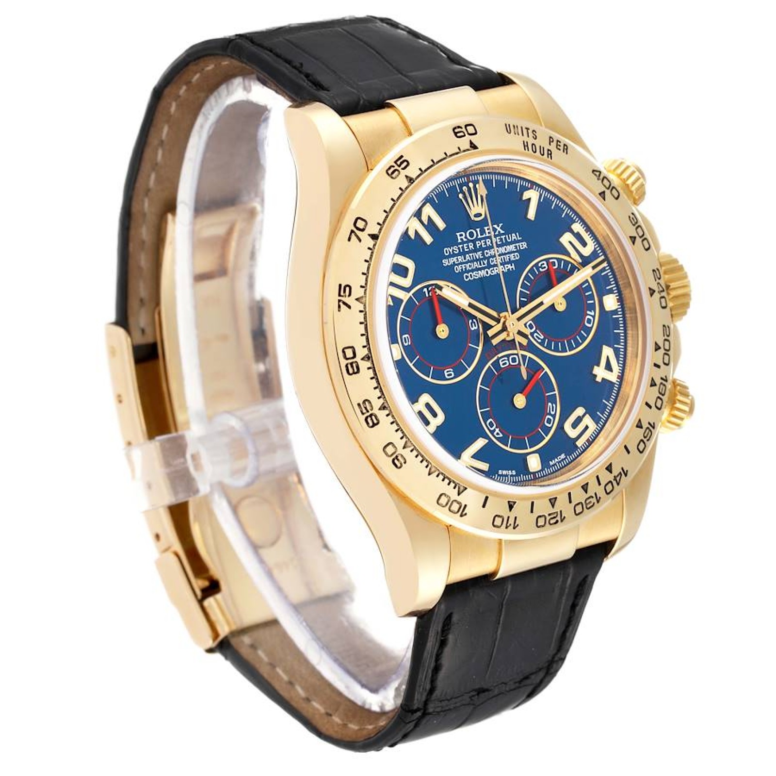 Rolex Daytona Yellow Gold Blue Dial Mens Watch 116518