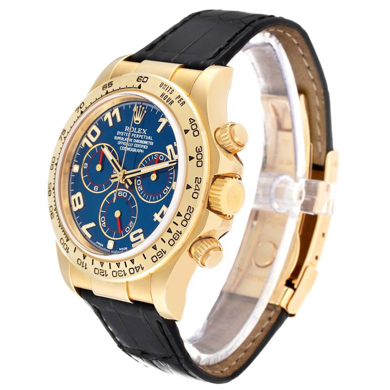 Rolex Daytona Yellow Gold Blue Dial Mens Watch 116518