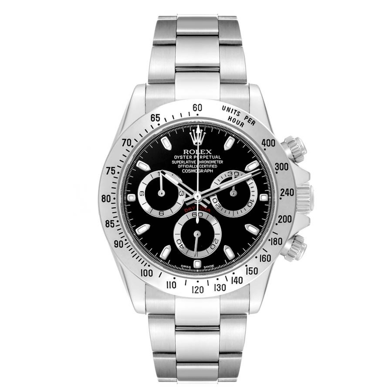 Rolex Daytona Chronograph Black Dial Steel Mens Watch 116520