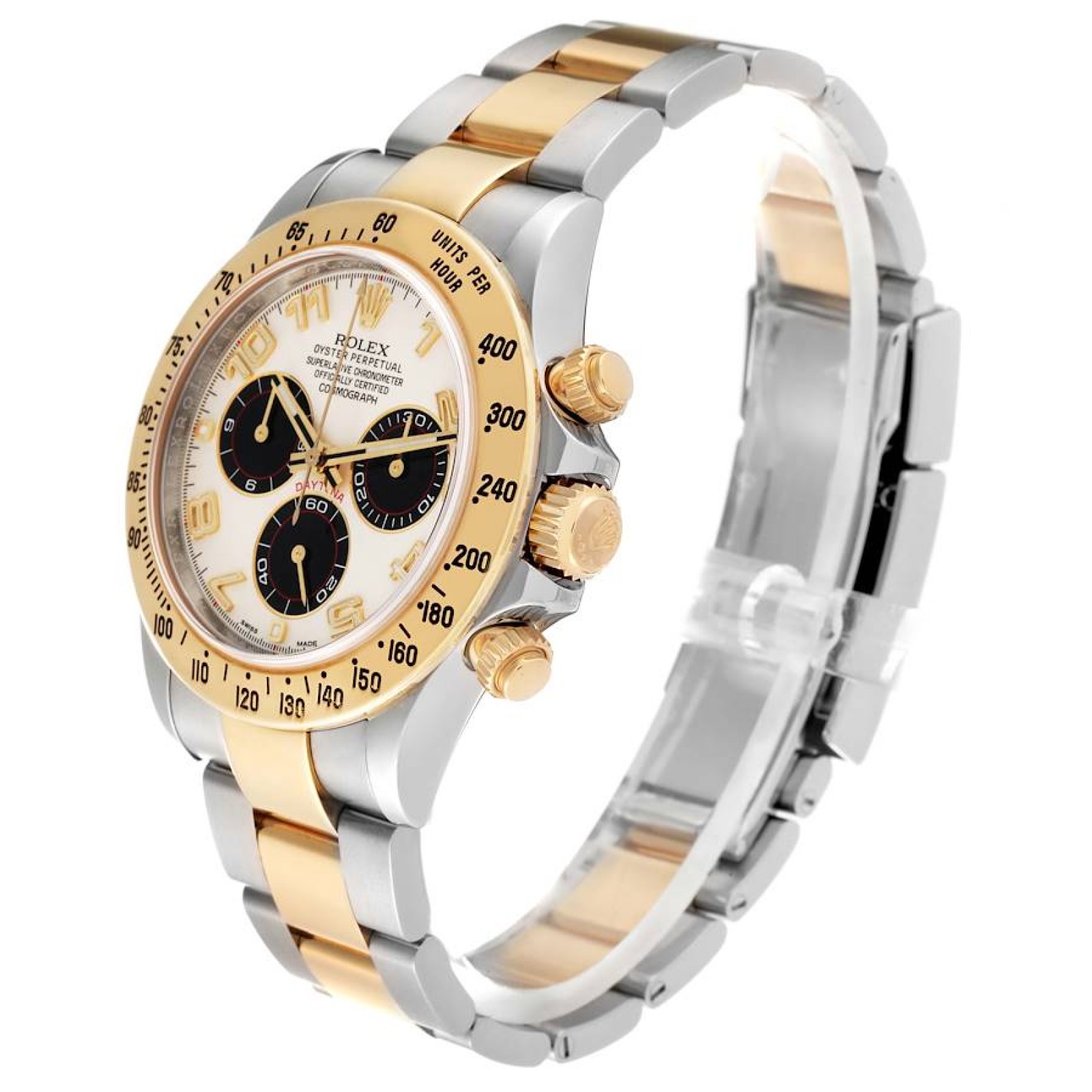 Rolex Daytona Panda Dial Steel Yellow Gold Mens Watch 116523 