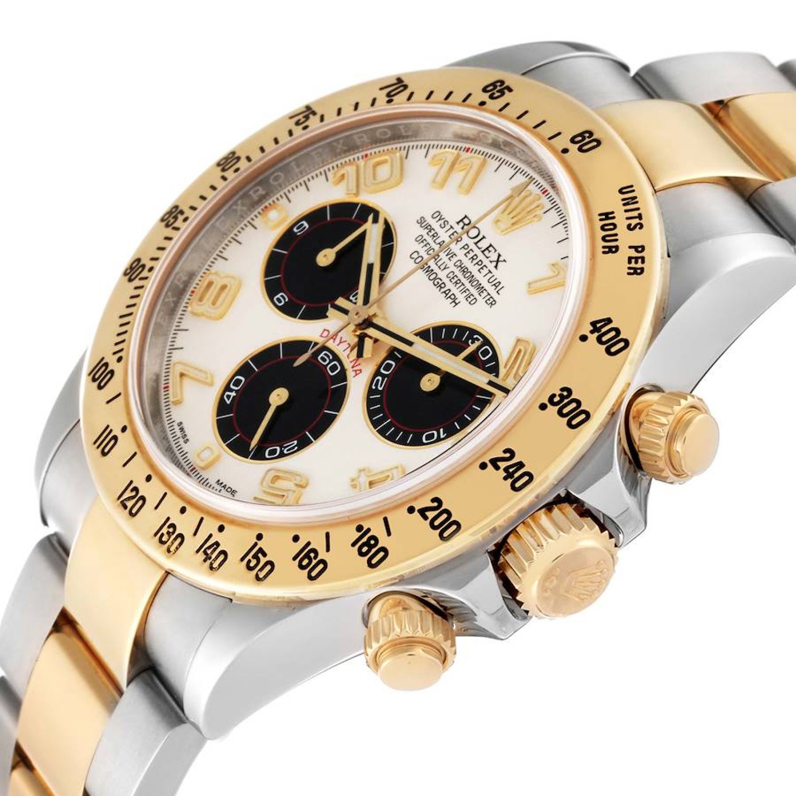 Rolex Daytona Panda Dial Steel Yellow Gold Mens Watch 116523 