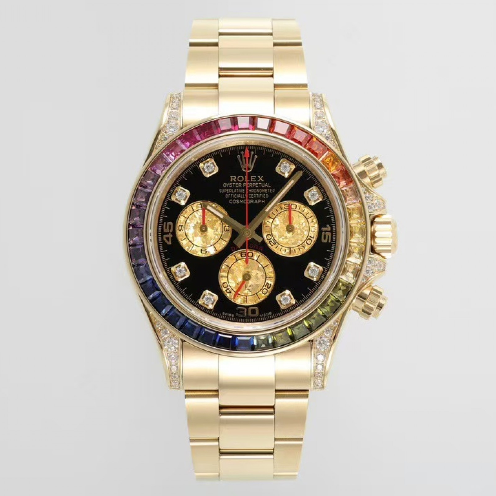 Rolex Daytona 18K Yellow Gold Rainbow Diamond 116598RBOW