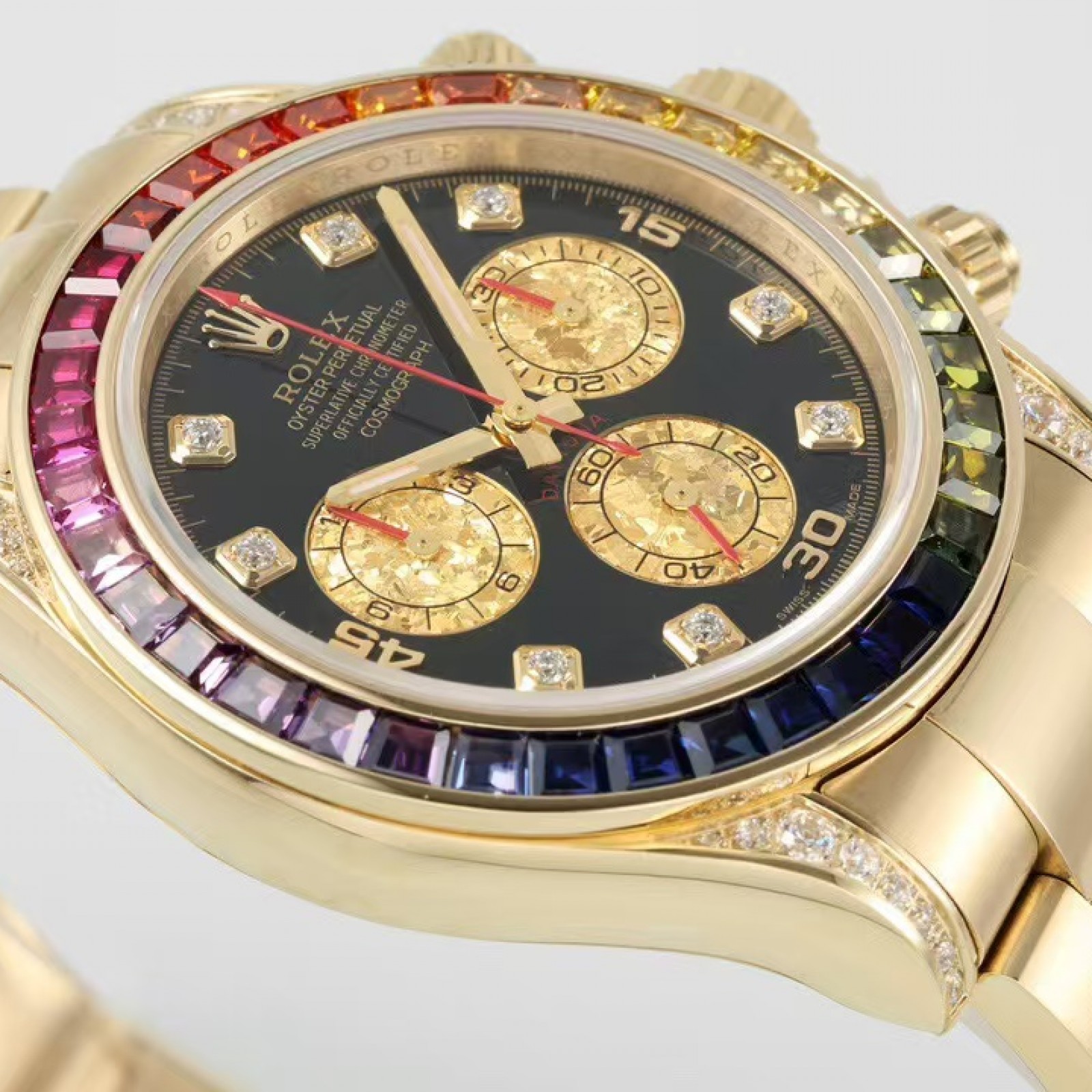 Rolex Daytona 18K Yellow Gold Rainbow Diamond 116598RBOW