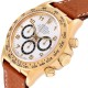 Rolex Daytona White Dial Brown Strap Yellow Gold Mens Watch 16518