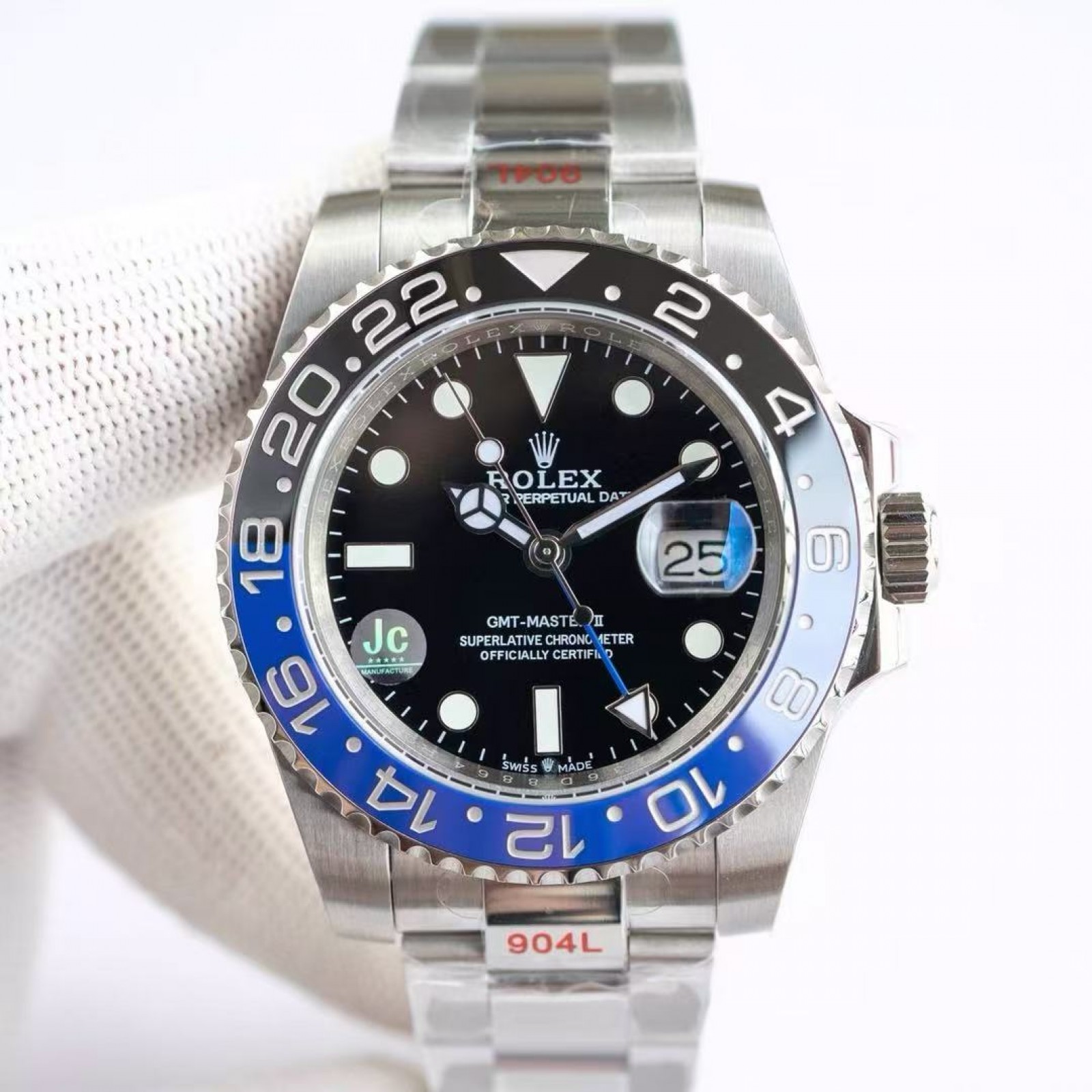 Rolex GMT Master II Batgirl Black Blue Bezel Steel Mens Watch 126710