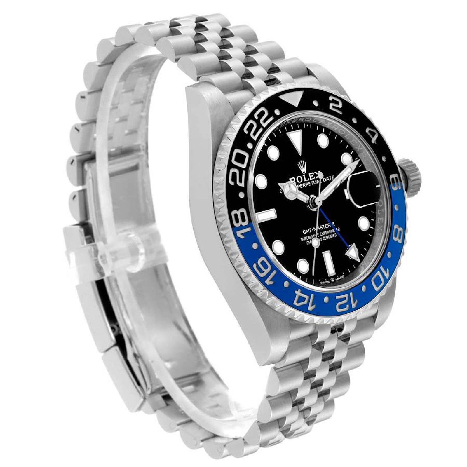 Rolex GMT Master II Batgirl Black Blue Bezel Steel Mens Watch 126710