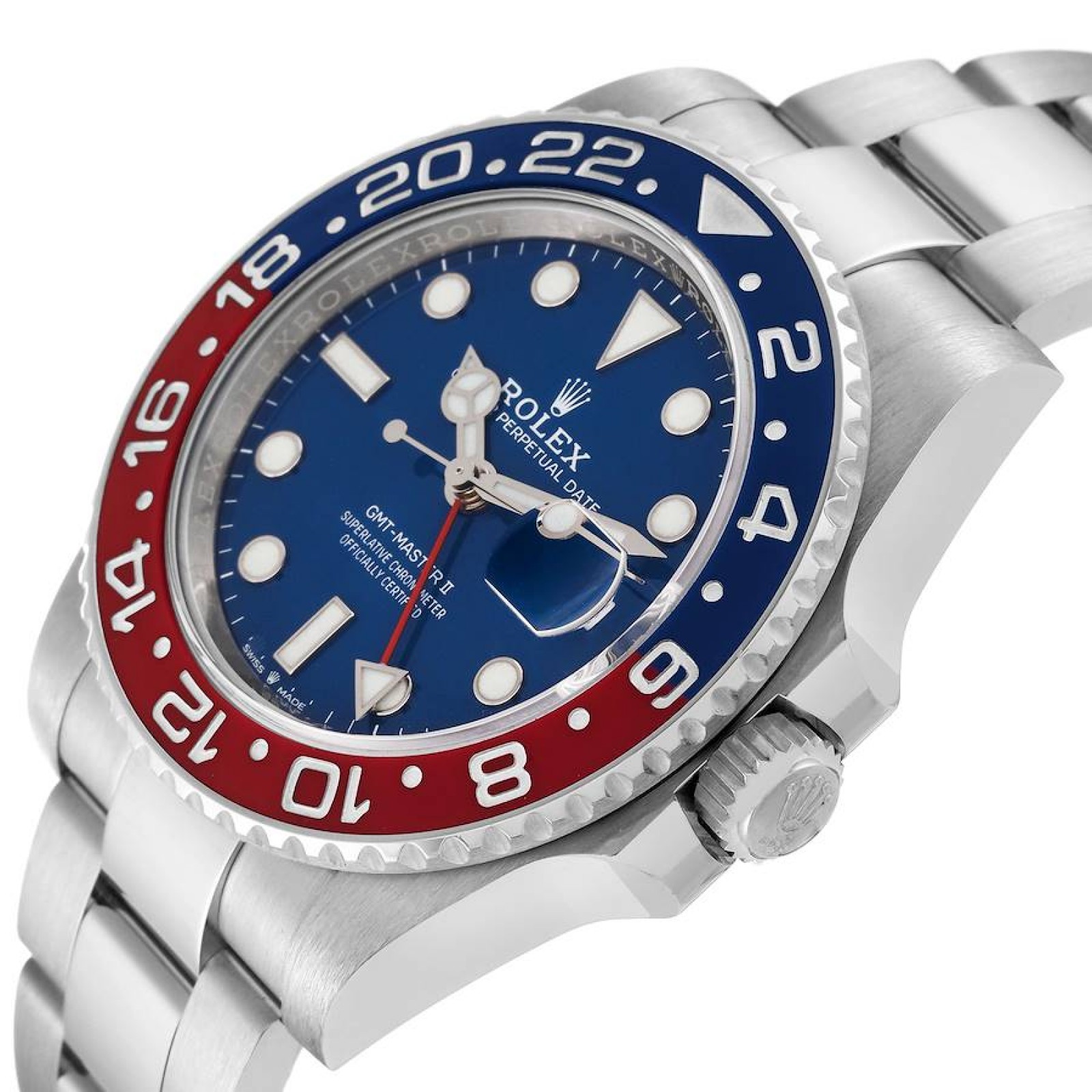 Rolex GMT Master II White Gold Pepsi Bezel Blue Dial Mens Watch 126719