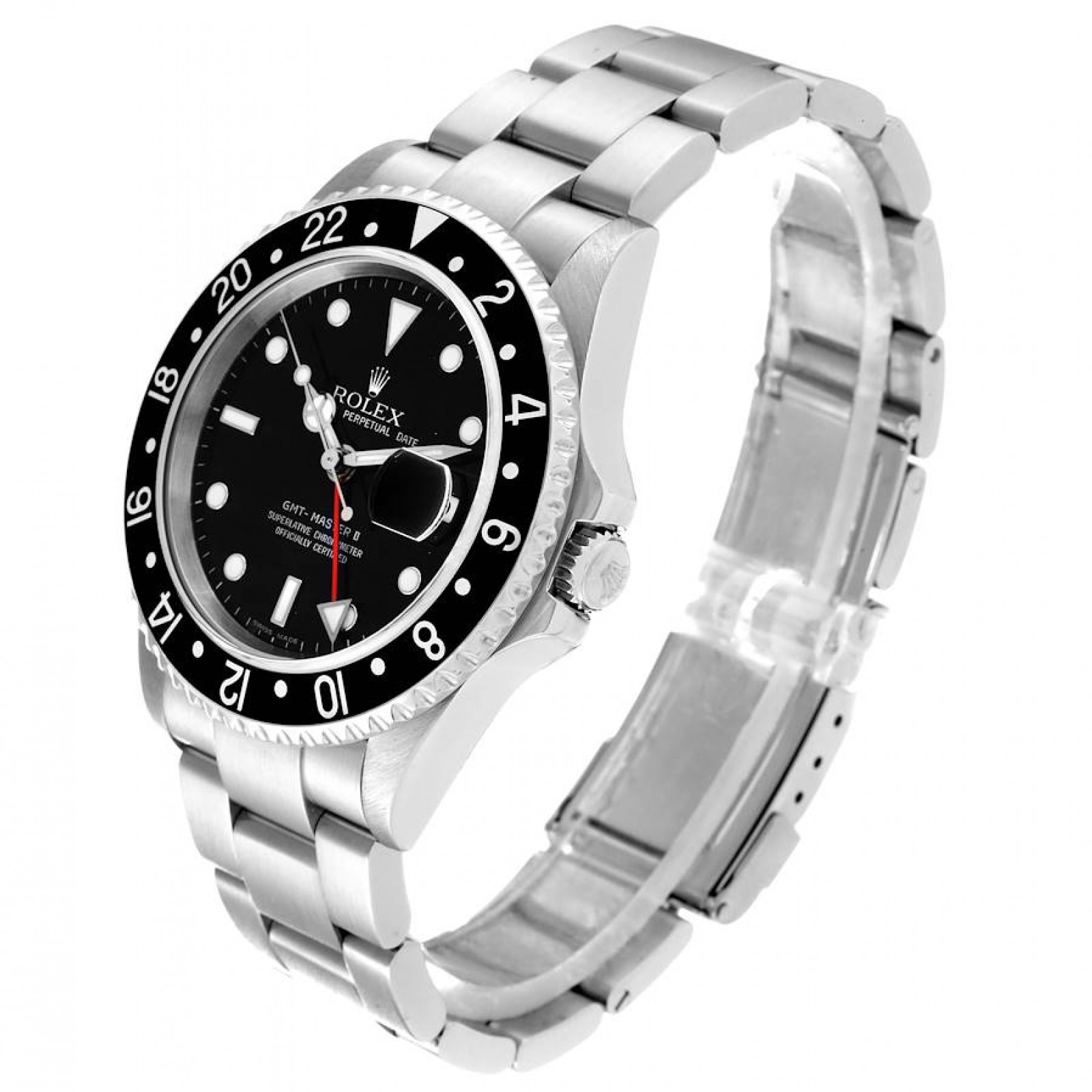 Rolex GMT Master II Black Bezel Dial Steel Mens Watch 16710