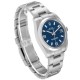 Rolex Oyster Perpetual Blue Dial Smooth Bezel Steel Mens Watch 114200