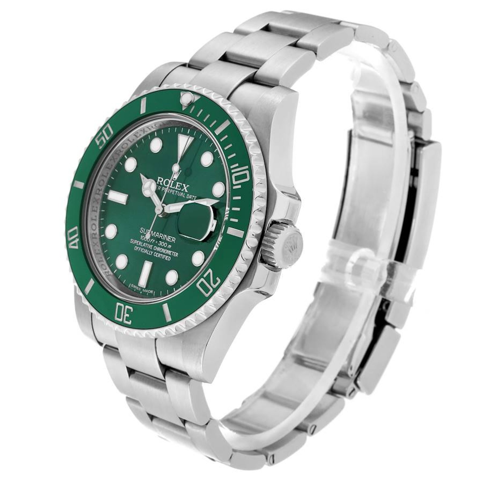 Rolex Submariner Hulk Green Dial Steel Mens Watch 116610LV