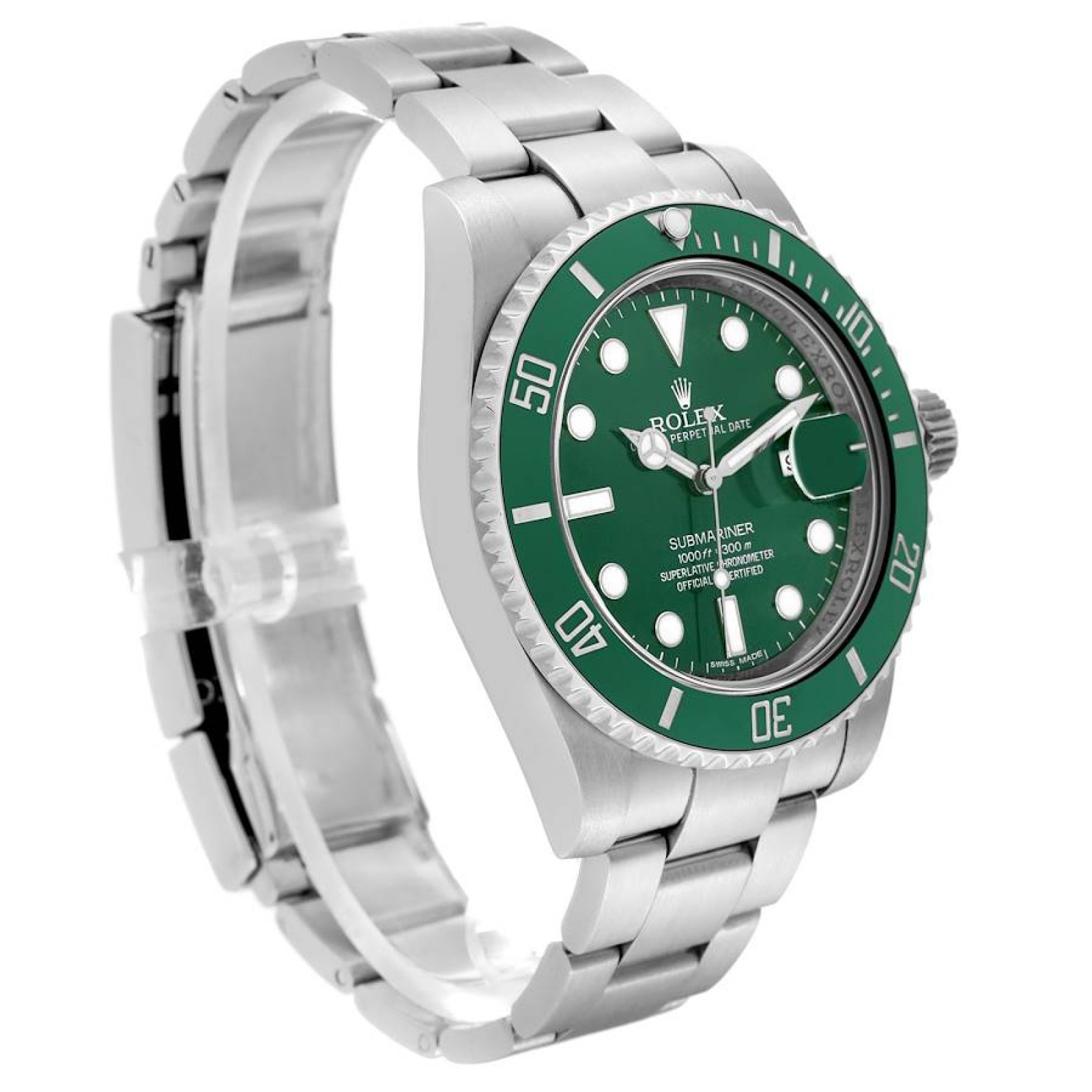 Rolex Submariner Hulk Green Dial Steel Mens Watch 116610LV