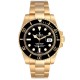 Rolex Submariner Black Dial Yellow Gold Mens Watch 116618