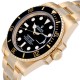 Rolex Submariner Black Dial Yellow Gold Mens Watch 116618